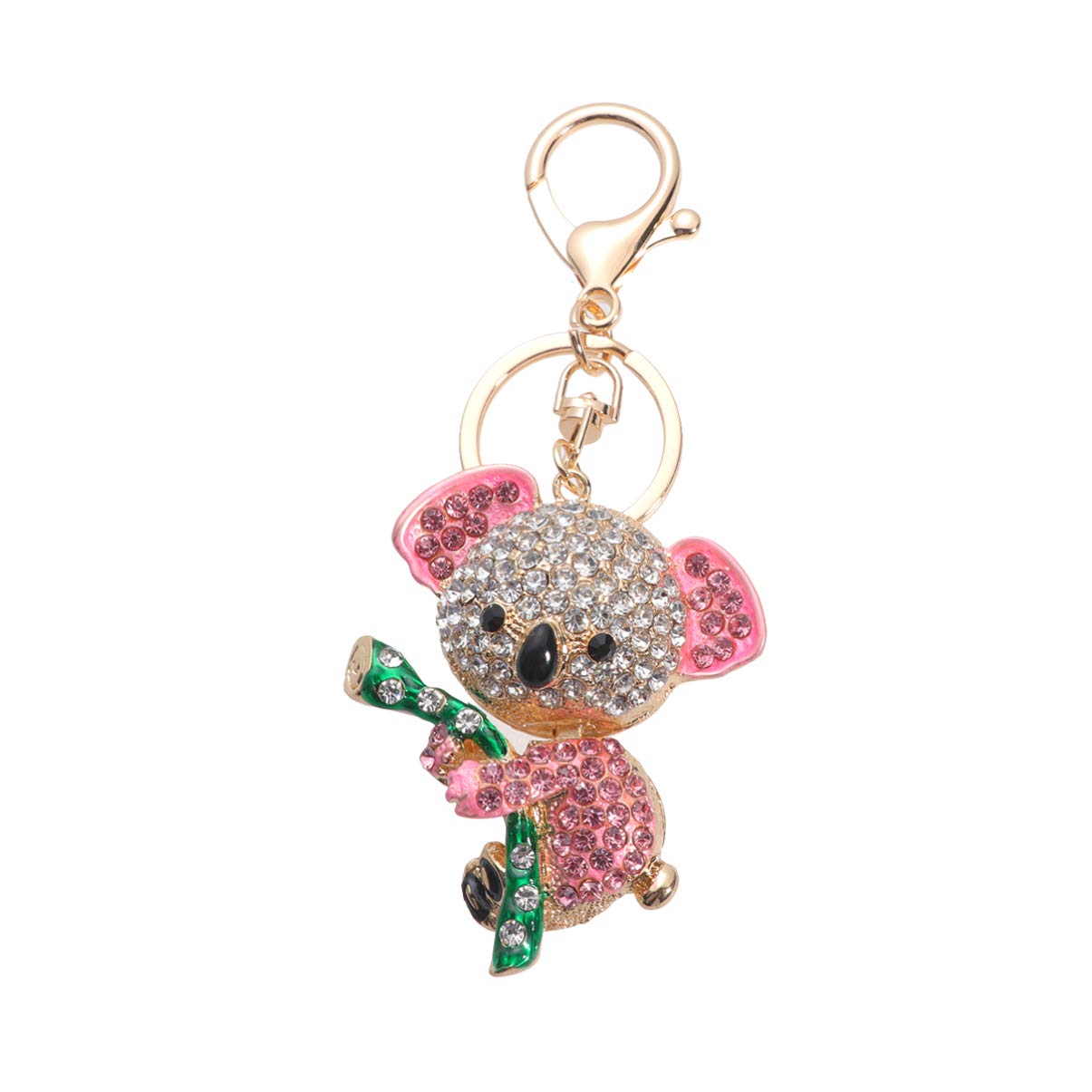 Amosfun Cute Rhinestone Koala Bear Keychains - Creative Koala Shape Key Rings for Families, Students, Friends - Perfect for Backpacks, Gifts & Daily Use