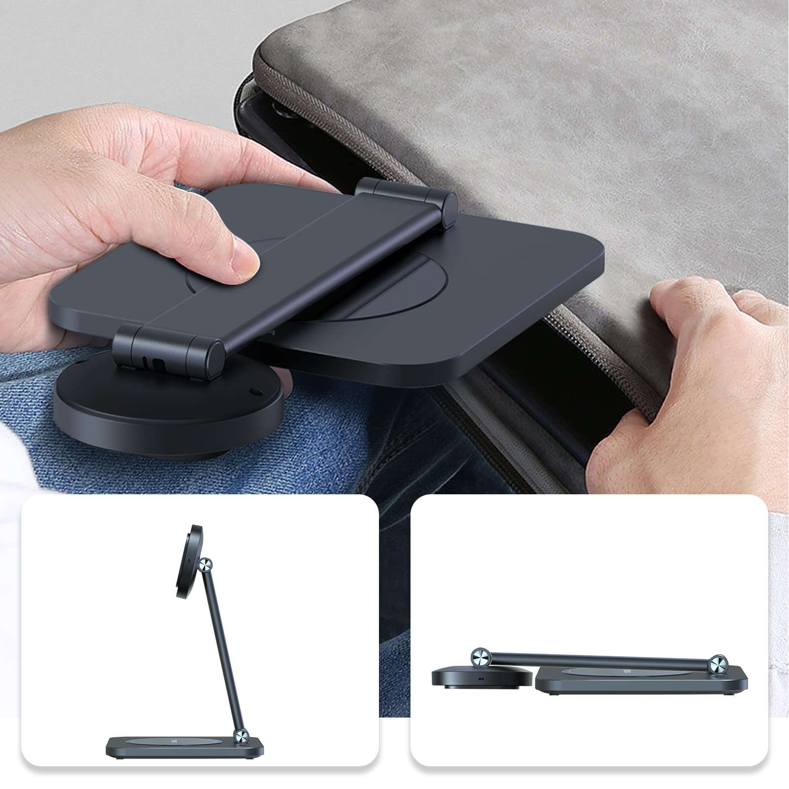 Foldable Magnetic Stand with Charging Case A9 for iPad Air & iPad Pro 11-Inch - Strong Magnets, 360° Rotation, 90° Tilt | Includes 45W Fast Charger Adapter & USB-C Cable | Perfect for Home Office, Travel & Hands-Free Viewing