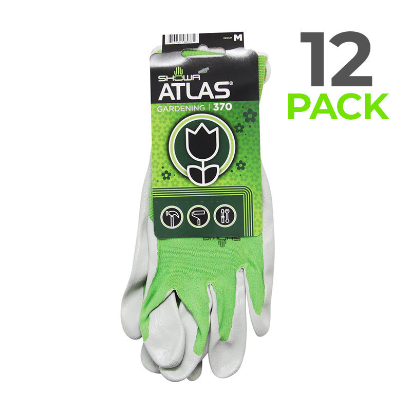 Showa Atlas 370 Best Gardening Gloves for Women & Men - Durable, Breathable, Flexible - Ideal for Planting, Weeding, Landscaping & Outdoor Work