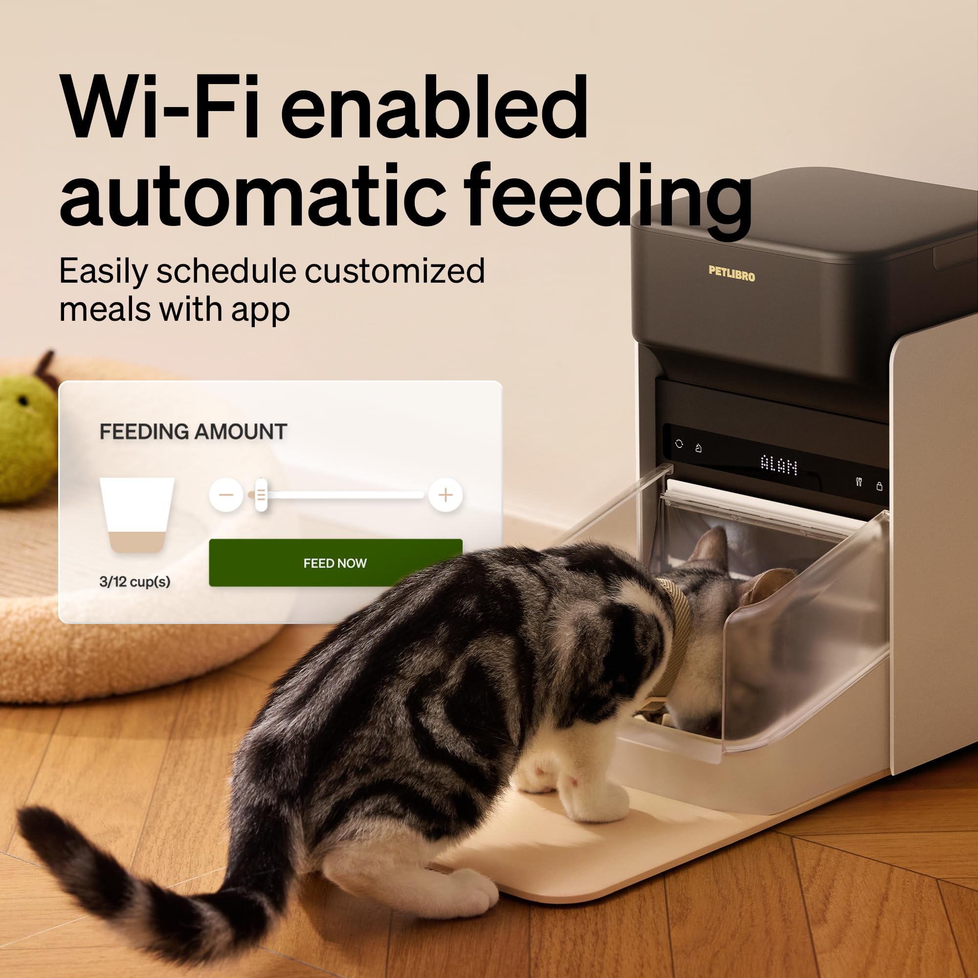PETLIBRO Upgraded 5G Wi-Fi Smart Cat Feeder with RFID Tag - 3L Automatic Pet Food Dispenser, App Controlled Meal Scheduling (1-10 Portions) - Perfect for Busy Pet Owners & Multi-Cat Households