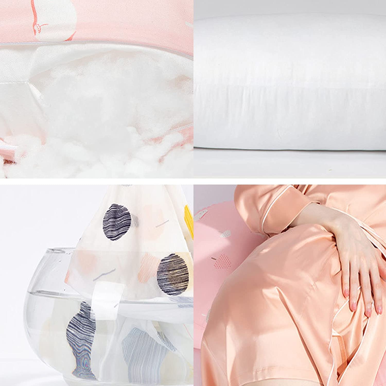 Maternity Pillow H-Shape Side Sleeping Pillow with Scientific Partition & Invisible Zipper - Full Inner Tank, Multi-Functional Design for Leg Edema Relief - Perfect for Pregnancy Comfort & Postpartum Recovery