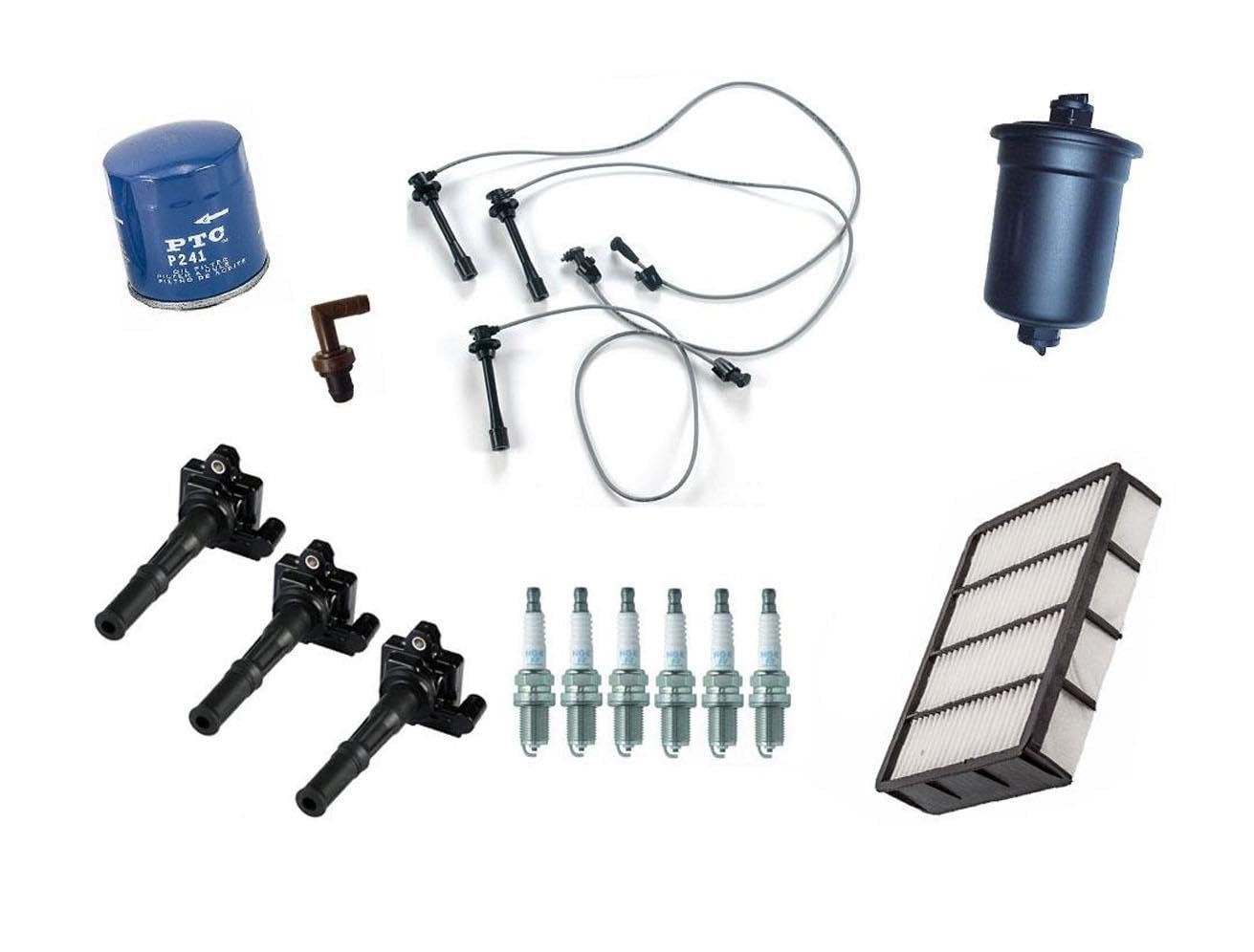 High-Quality Toyota 4Runner 3.4L Engine Parts Set (1996-2002) - Spark Plugs, Wires, Coils, PCV Valve & Oil Filters Replacement Kit | Perfect for Tune-Ups & Performance Upgrades