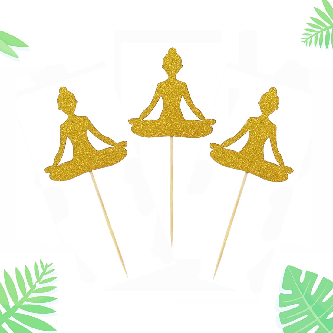Morndew 24 PCS Yoga & Fitness Cupcake Toppers - Perfect for Yoga Theme Parties, Fitness Celebrations, Birthday Decorations - Great for Yoga Studios, Gym Events & Wellness Gatherings