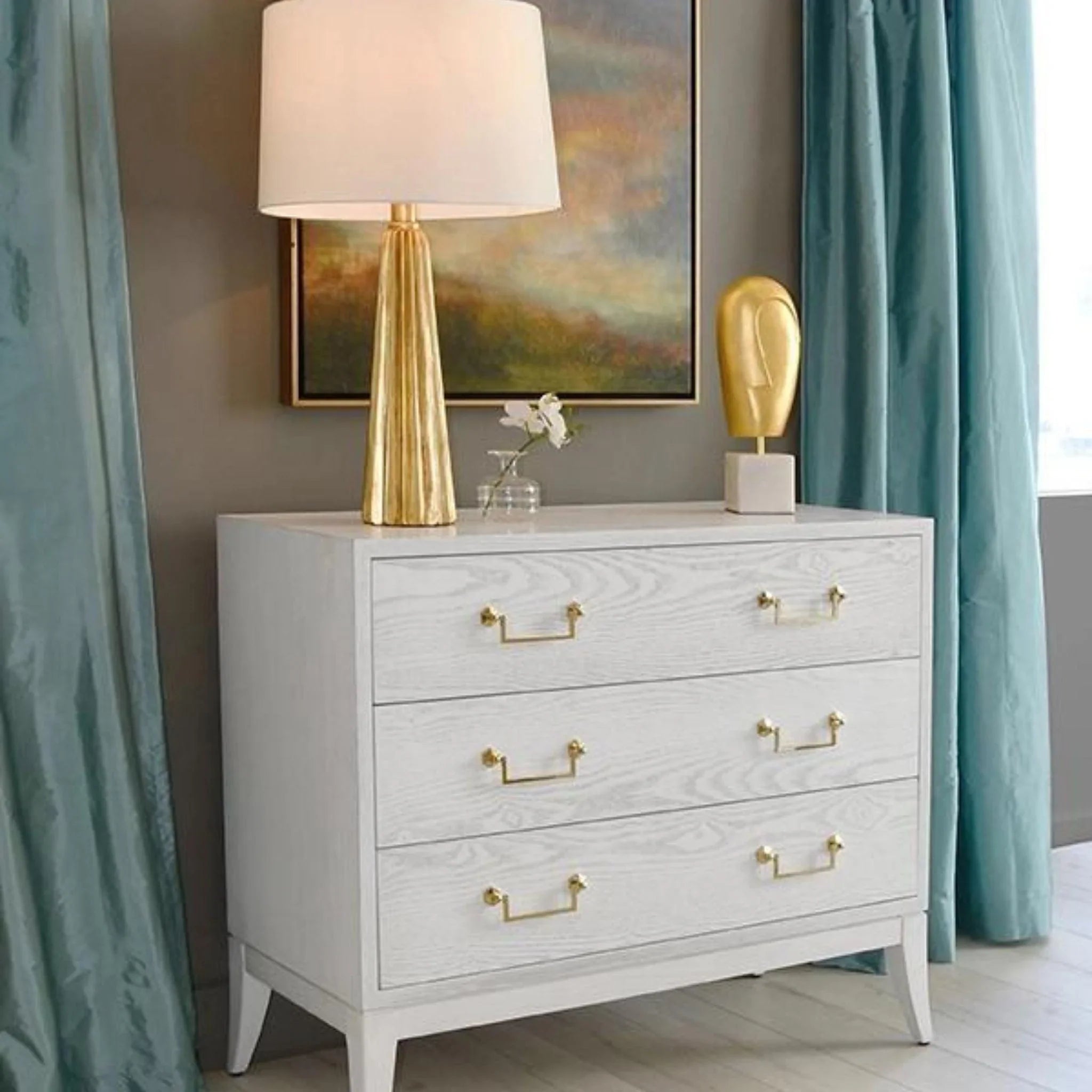 3-Drawer Wooden Chest Organizer - Stylish Storage Solution for Bedroom, Living Room & Office