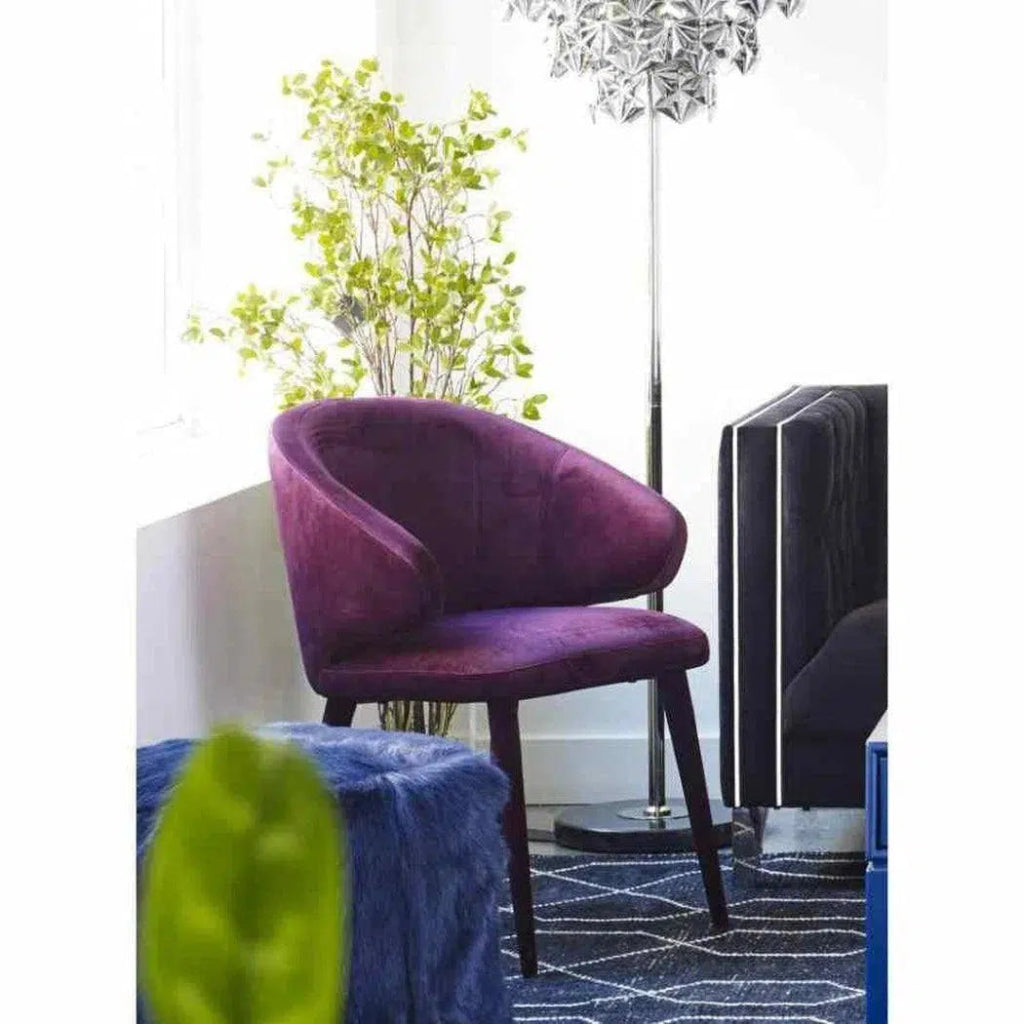 24.5 Inch Art Deco Dining Chair in Purple - Perfect for Modern Home, Restaurant, and Office Decor