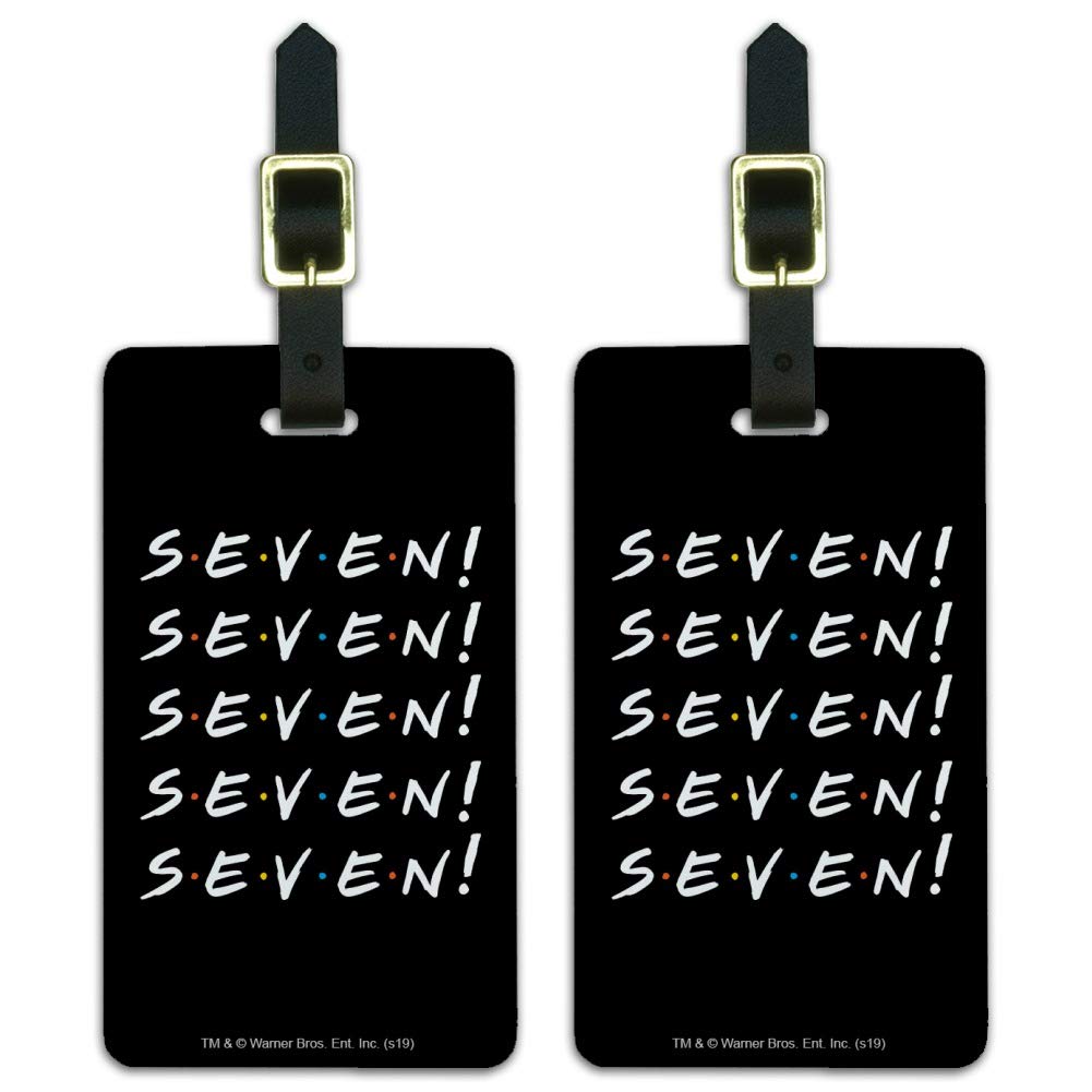 Friends SEVEN Luggage ID Tags - Set of 2 Durable Suitcase Tags for Travel, Carry-On Bags & Backpacks - Perfect for Airports, Hotels & Family Trips