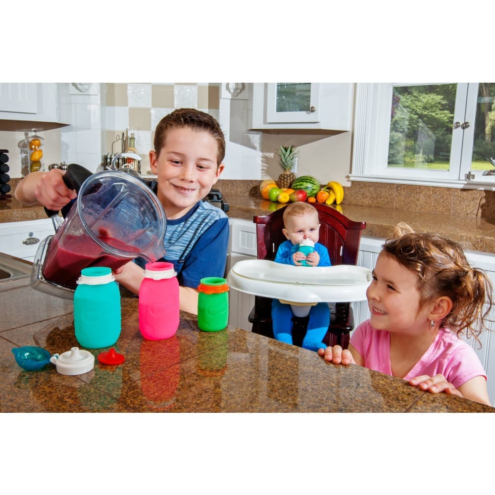 Silicone Squeezable Snack Pouch for Yogurt & Drinks - 180ml (6oz) Medium Size, BPA-Free, Reusable Food Storage Container for Kids - Perfect for Lunchboxes, Baby Puree, Smoothies & On-the-Go Snacks (Pink)