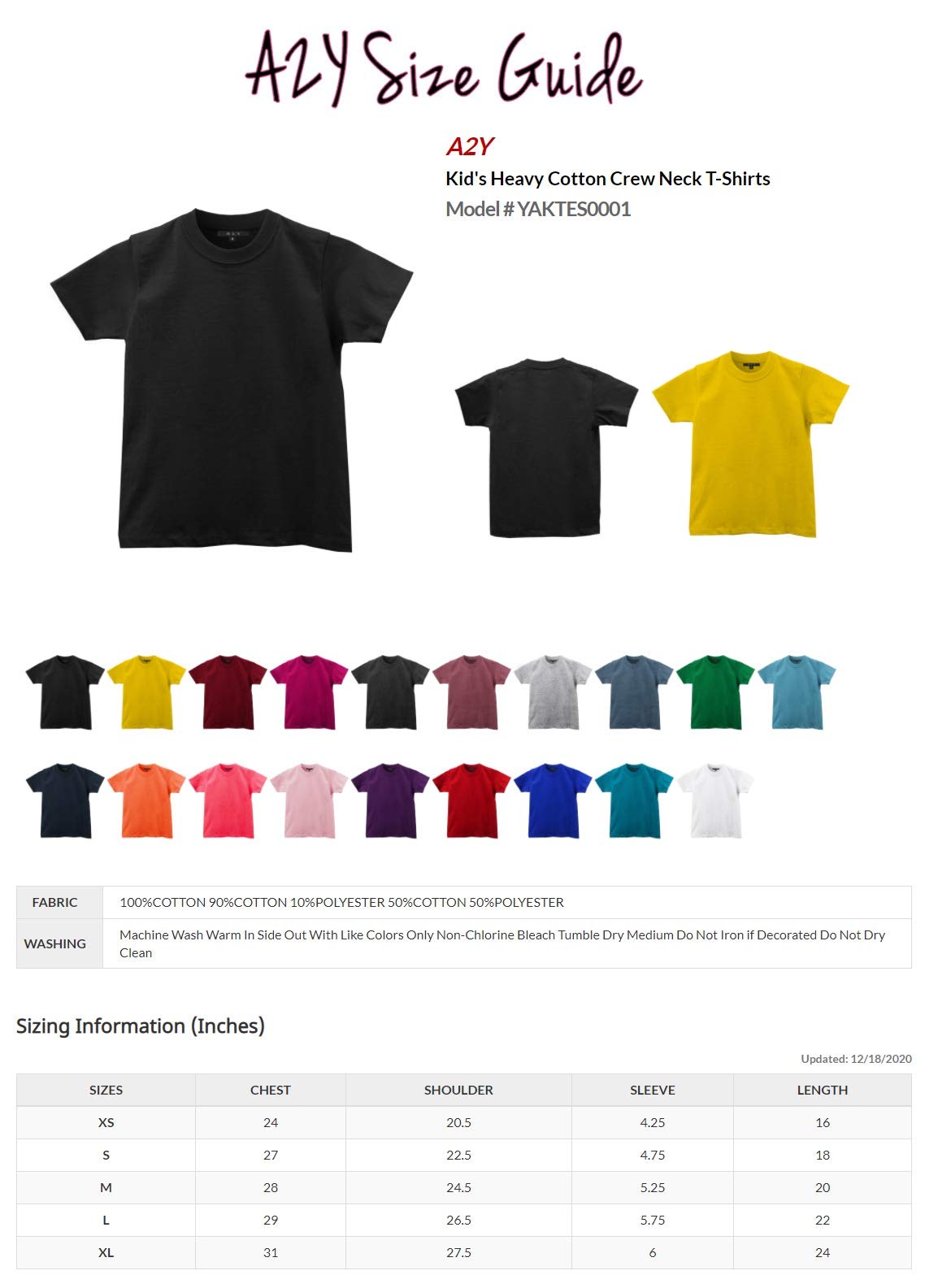 A2Y Kids Heavy Cotton Crew Neck T-Shirts for Boys & Girls - Soft & Durable Short Sleeve Tees for School, Play & Everyday Wear