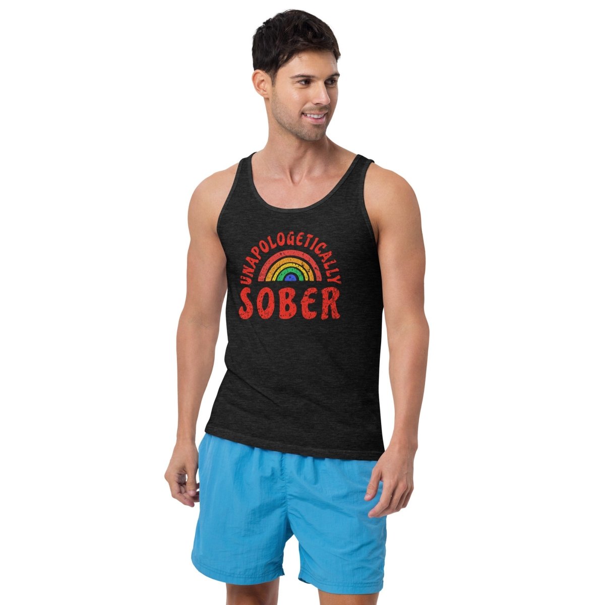 Unapologetically Sober Classic Men's Tank Top - Comfortable Breathable Summer Muscle Shirt for Gym, Workout & Casual Wear