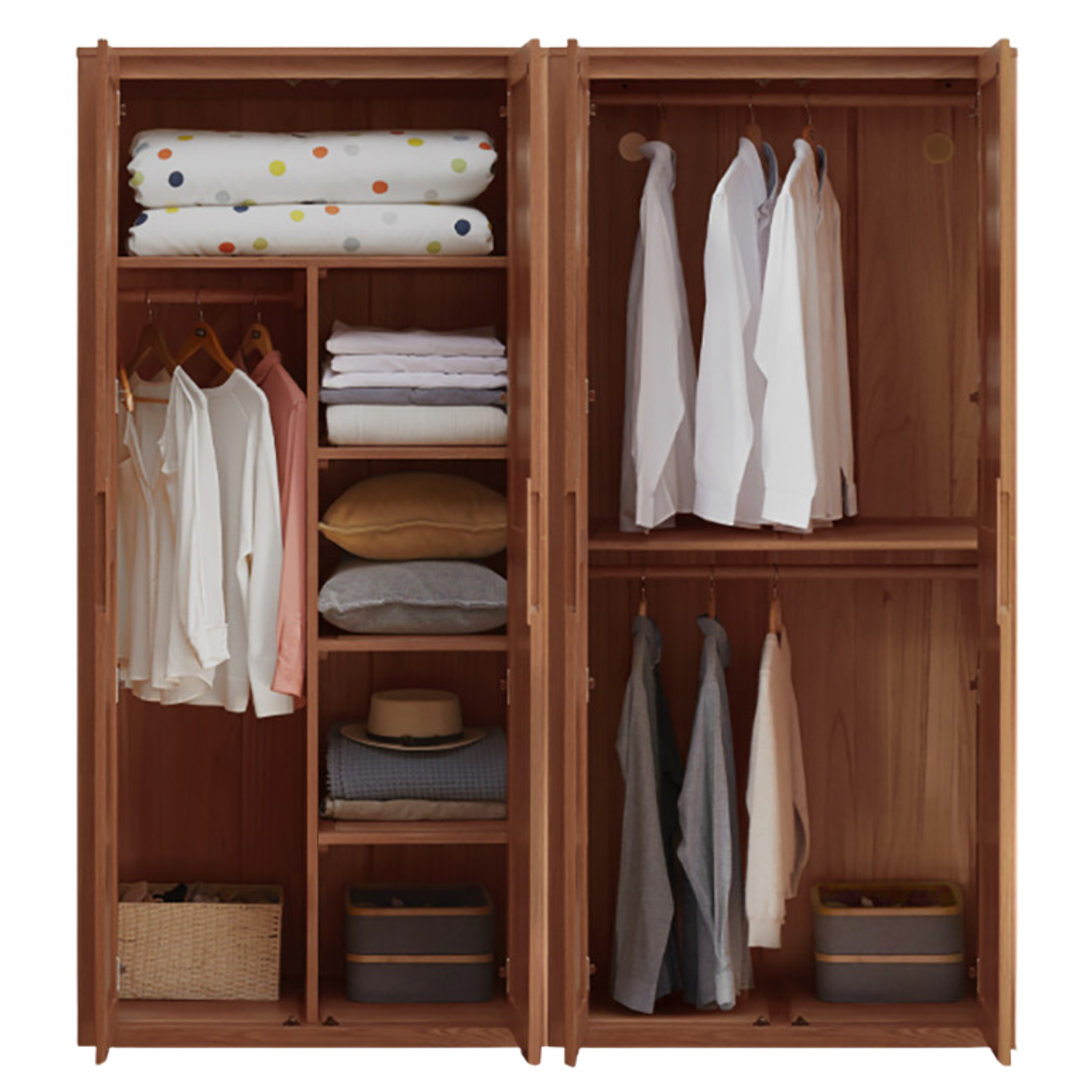 Premium Black Walnut Solid Wood Wardrobe - Handcrafted Closet Organizer with Adjustable Shelves | Perfect for Bedroom, Walk-in Closet & Master Suite Organization