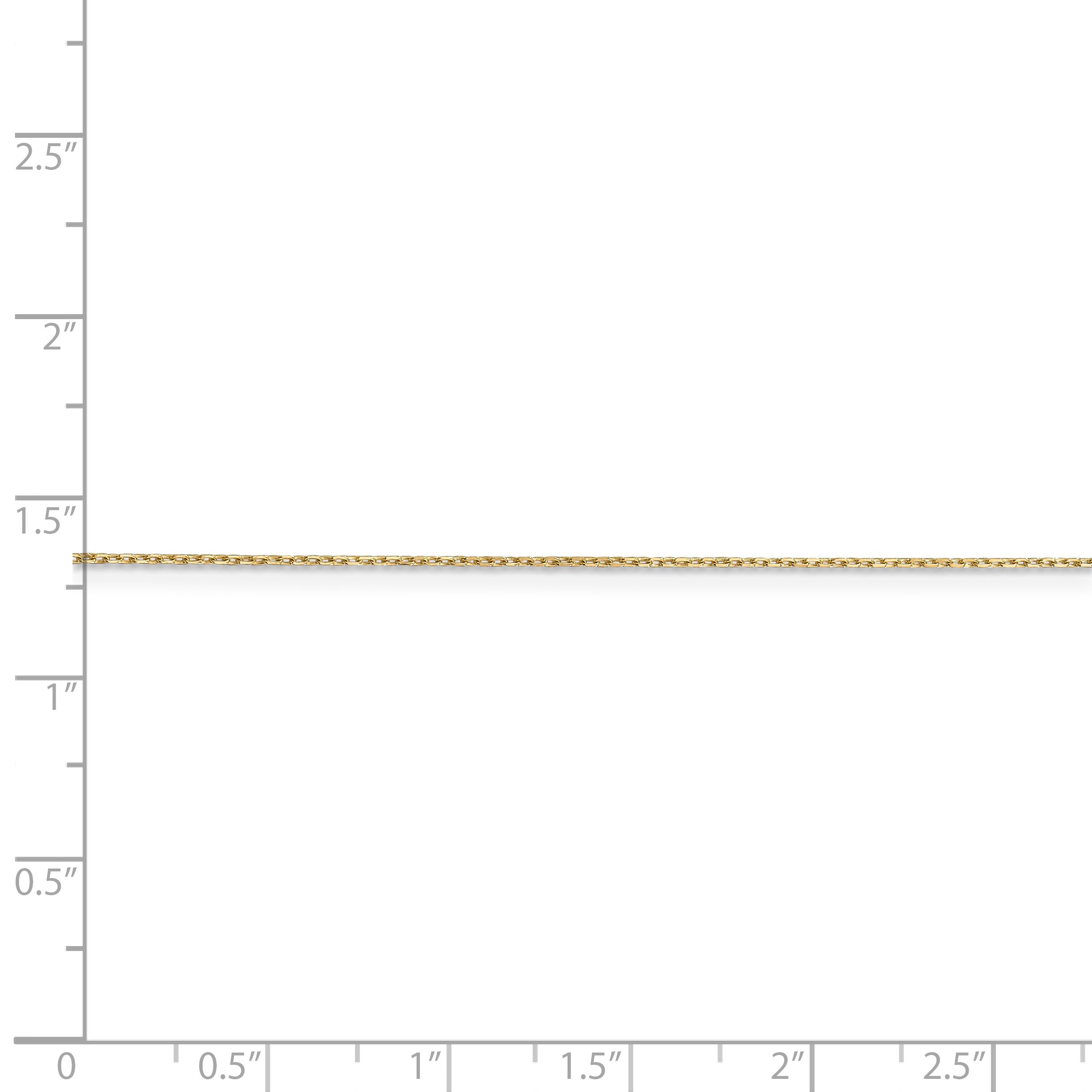 14K Yellow Gold 16 Inch 0.6mm Diamond-Cut Cable Necklace Chain for Women - Elegant Layering Piece for Everyday Wear, Gift Giving & Special Occasions