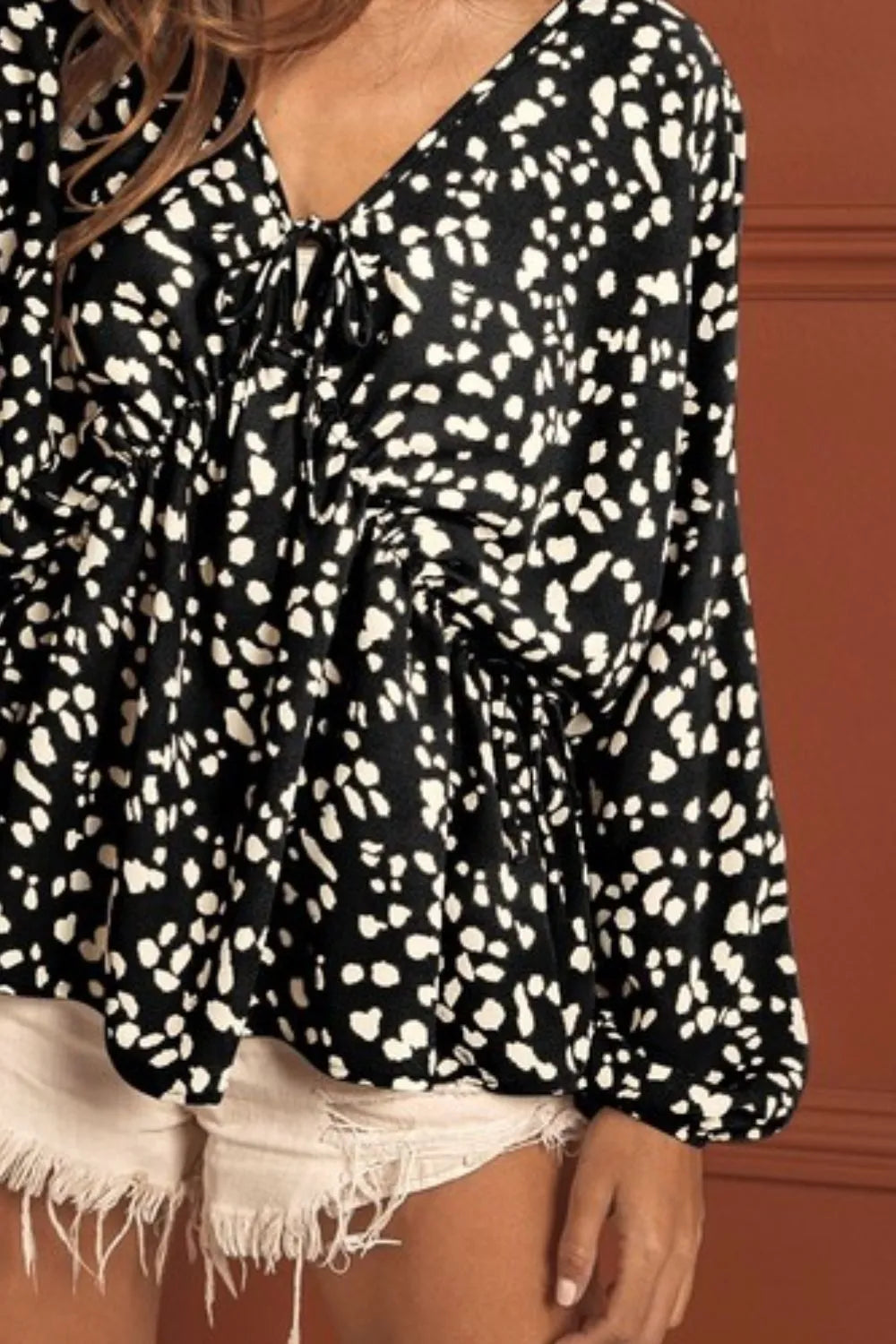 BiBi Leopard Print Woven Tie Spaghetti Strap V-Neck Top for Women | Casual Summer Blouse for Beach, Party & Date Night