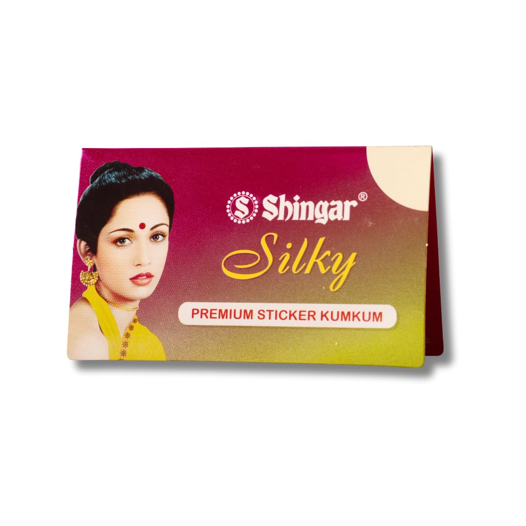 Premium Shingar Silky Kumkum Bindi Stickers for Women – Enriched with Almond & Aloe Extracts | Anti-Microbial, Anti-Fungal & Skin-Safe Adhesive | Pack of 10 Black Bindis (S5) | Perfect for Festivals, Weddings & Daily Wear