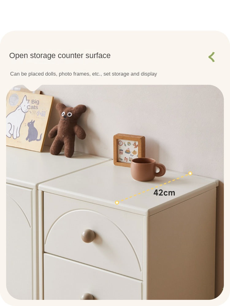 Pine Solid Wood Cream Kids Dresser with 5 Drawers - Nursery Storage Cabinet for Baby Clothes & Toys - Perfect for Bedroom, Playroom & Daycare Organization