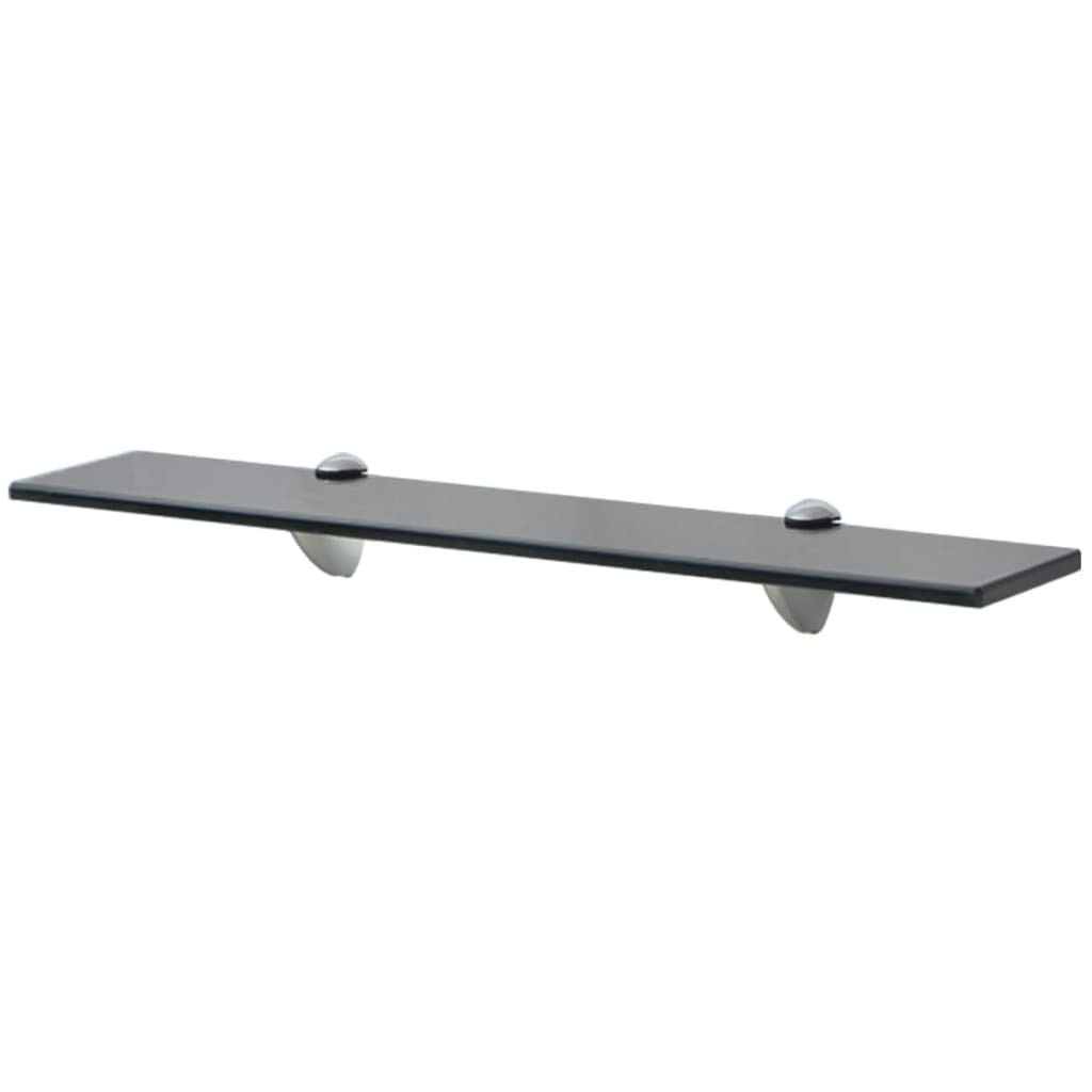 2 Pack Black Glass Floating Shelves 23.6