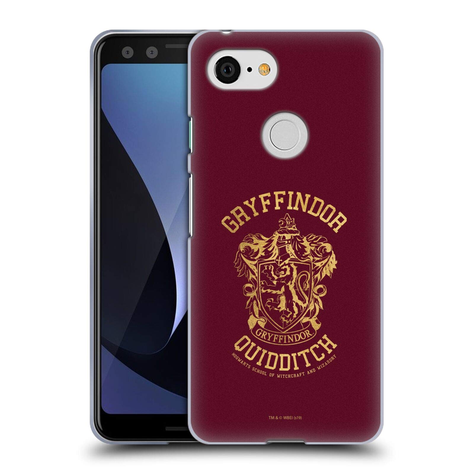 Harry Potter Gryffindor Phone Case for Google Pixel 3 - Quidditch & Deathly Hallows Design for Fans