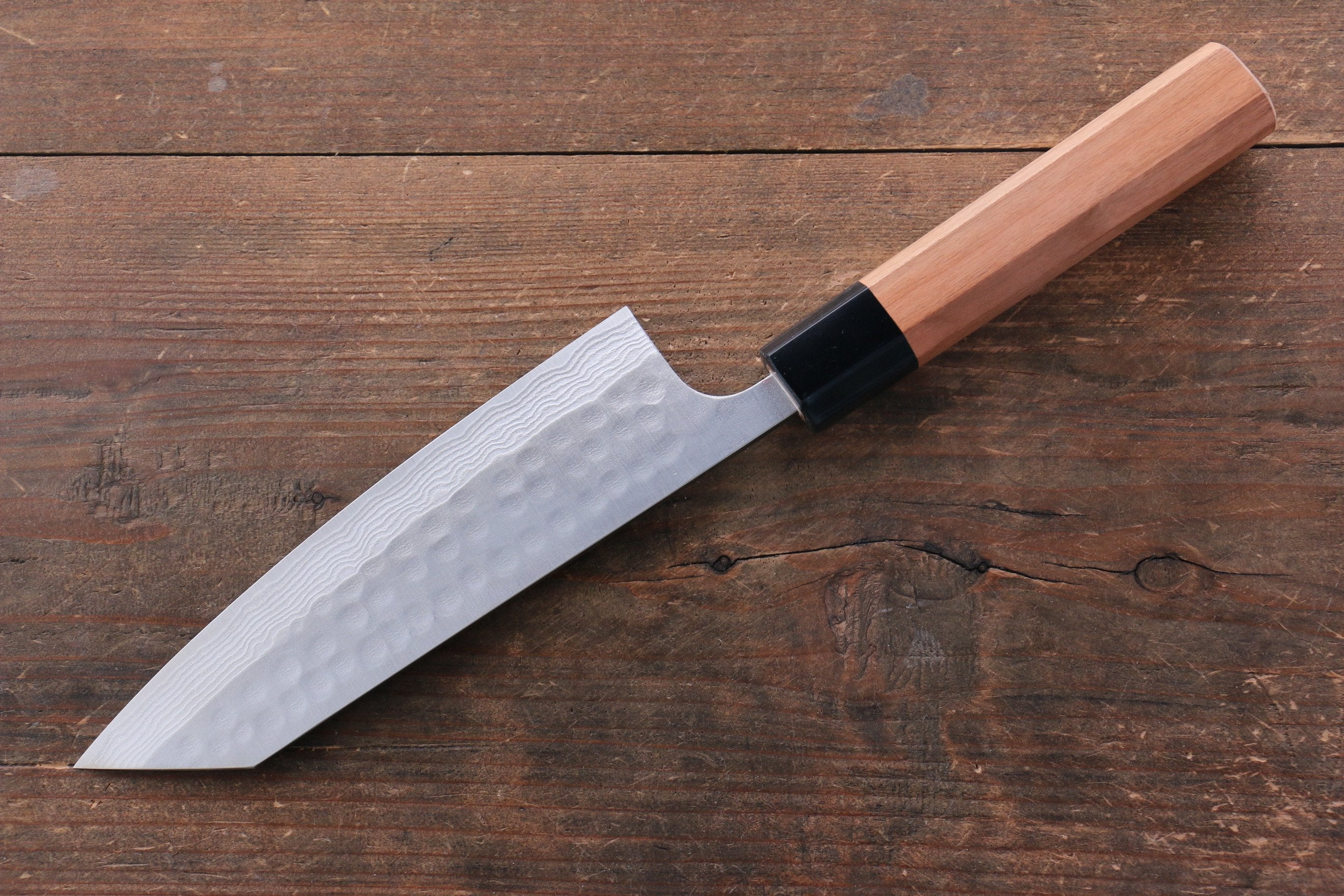 Nao Yamamoto SRS13 Black Damascus Bunka Knife 165mm - High Carbon Steel Blade with Cherry Blossom Pattern - Perfect for Sushi, Vegetables & Precision Kitchen Tasks