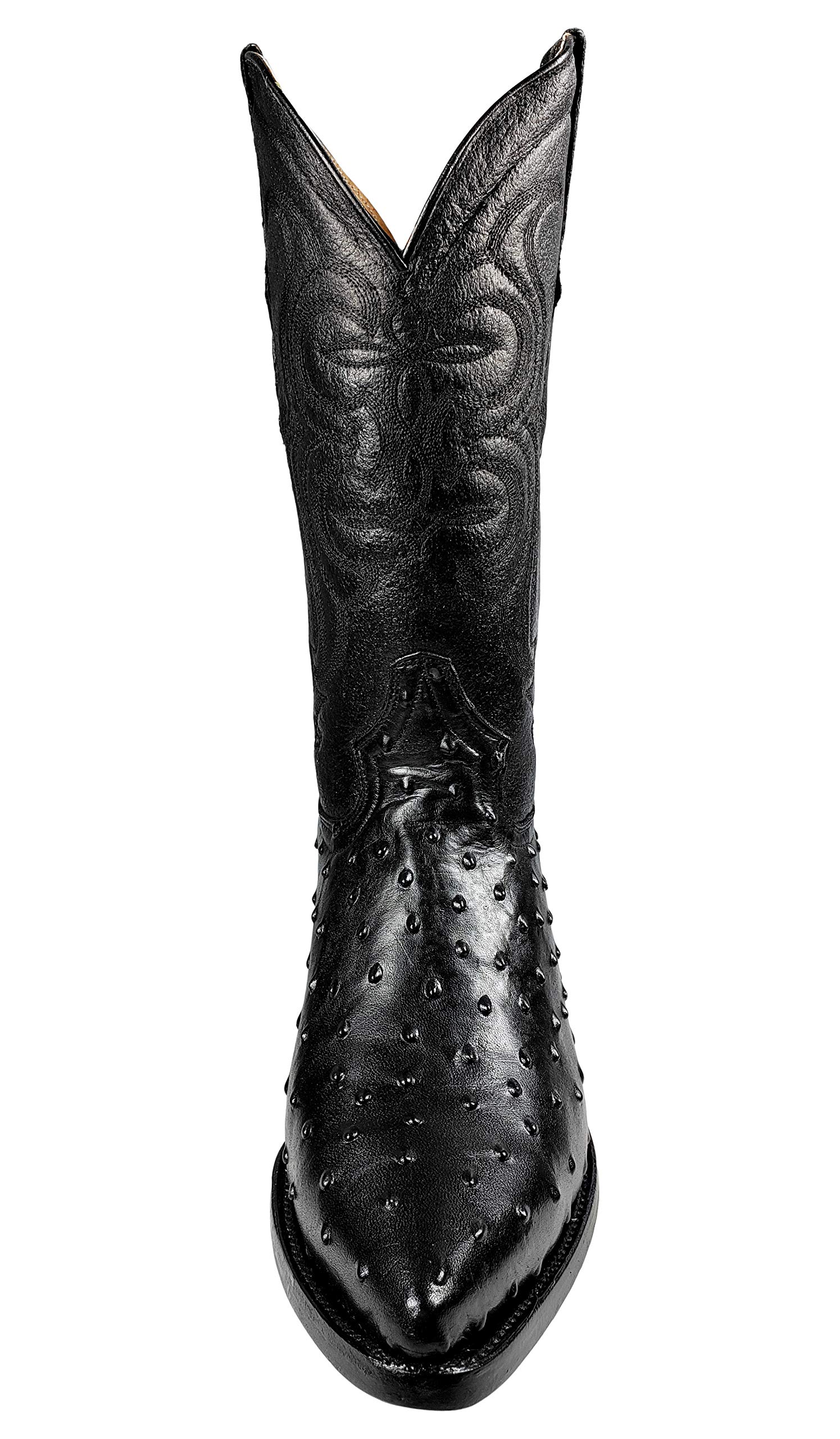 **Black Ostrich Print Cowboy Boots for Men & Women – Western Style Fashion Boots – Perfect for Rodeo, Country Music Festivals & Casual Wear**