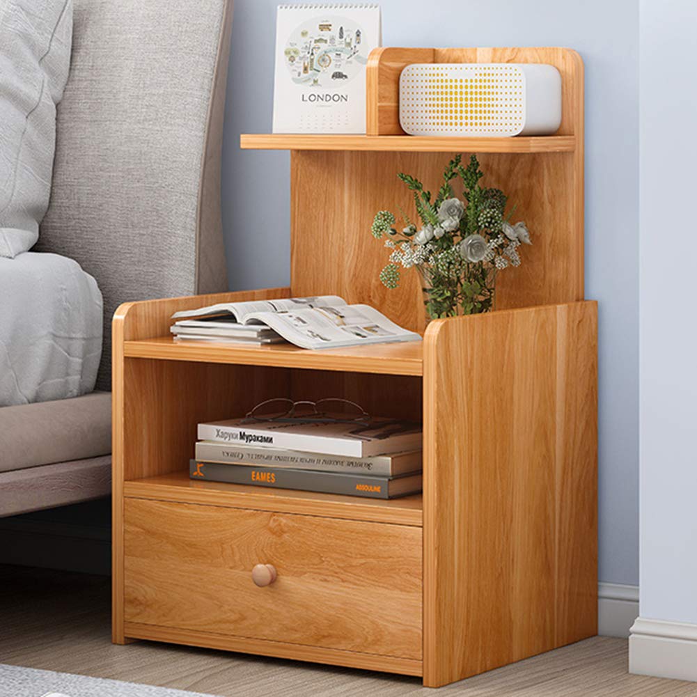 Modern Nightstand with 2 Drawers - Nordic Style Bedside Table with Storage Shelf, Multifunctional Mini Cabinet for Bedroom | Perfect for Small Spaces, Apartment Living & Guest Rooms