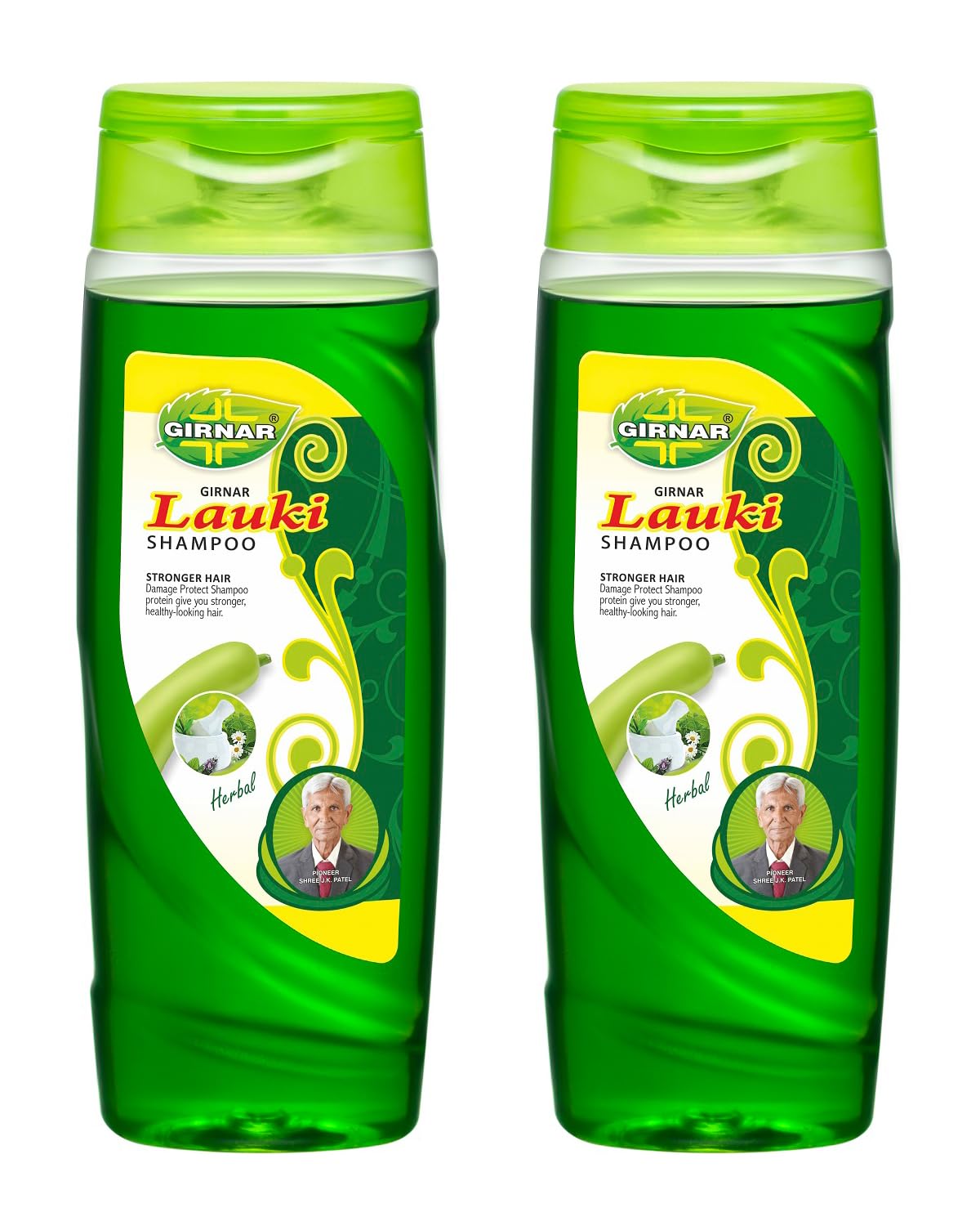 Girnar Lauki Hair Shampoo - 375ml (Pack of 2) | Natural Hair Growth & Scalp Care | Perfect for Daily Use & Hair Fall Control