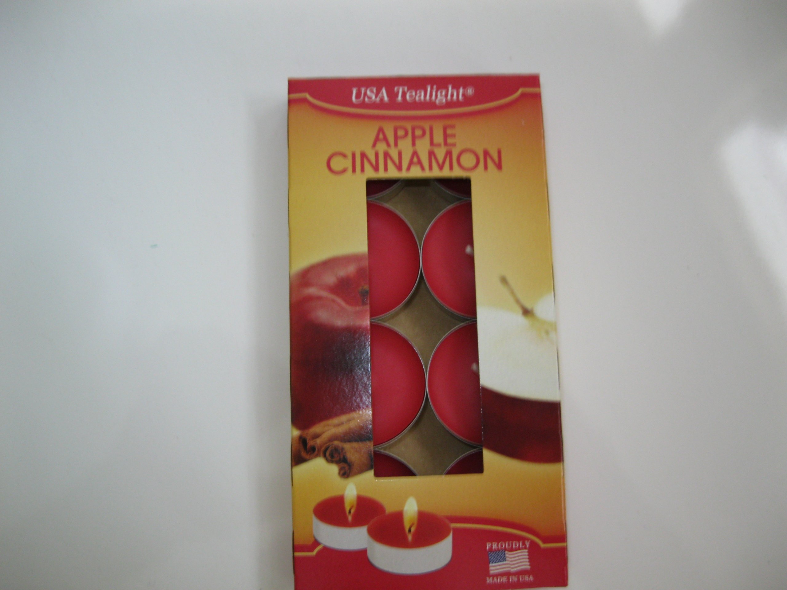 8-Piece Apple Cinnamon Scented Tea Lights - Long-Lasting Aromatherapy Candles for Home, Spa & Romantic Ambiance