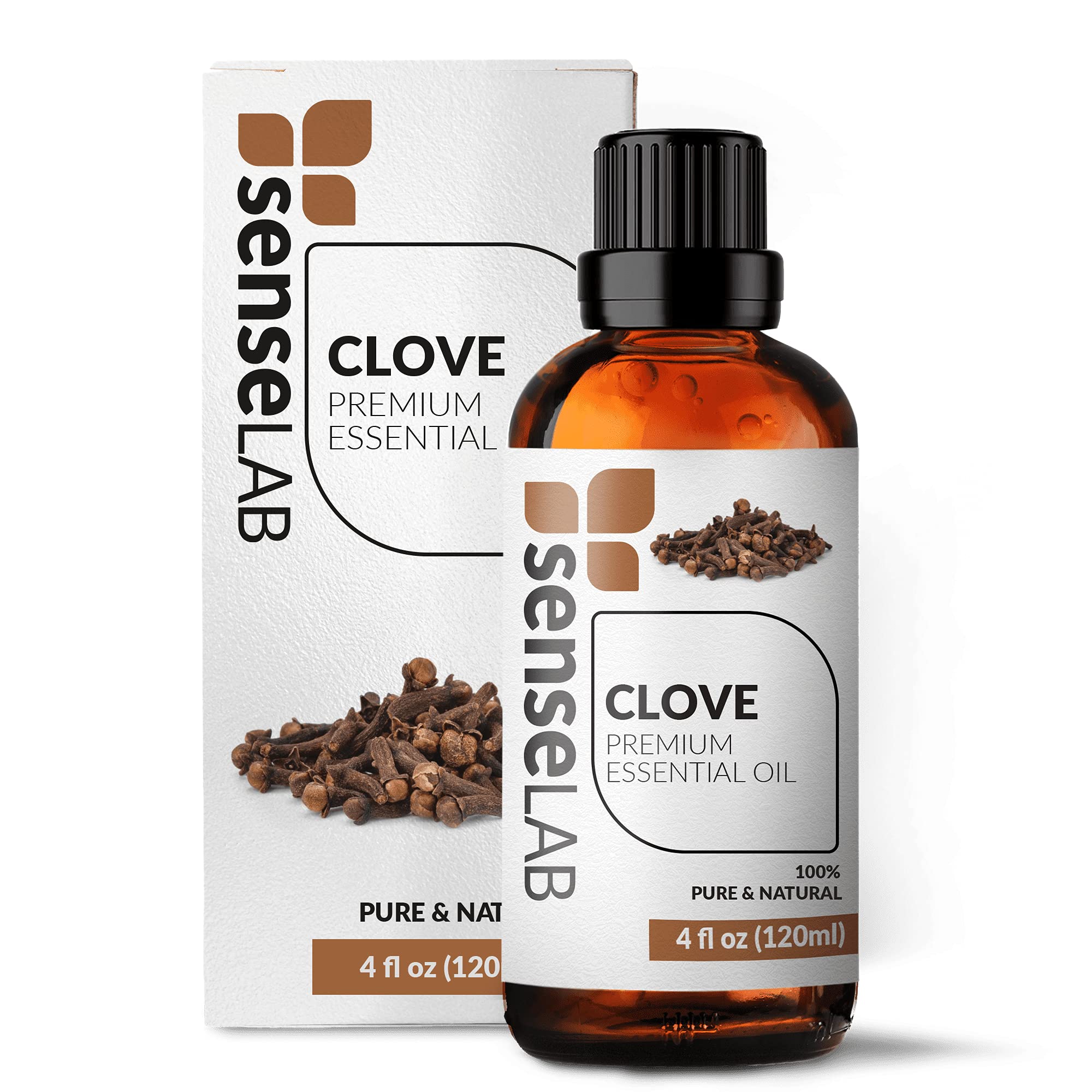 Pure Clove Essential Oil 120ml - 100% Natural Therapeutic Grade for Aromatherapy, Oral Care & Skin - Perfect for Diffusers, Massage & DIY Beauty Products