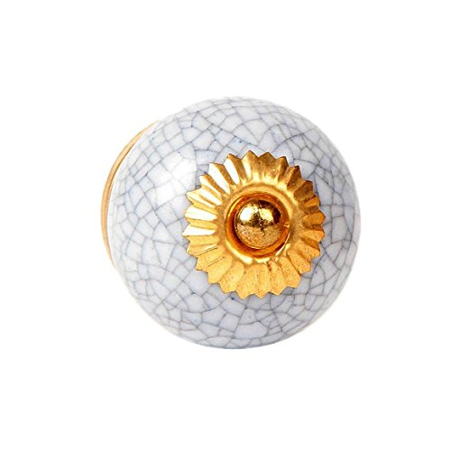 Ceramic Cabinet Knobs - Set of 4 (Crackle Finish) - Perfect for Kitchen Cabinets, Bathroom Drawers & Furniture Hardware Upgrade