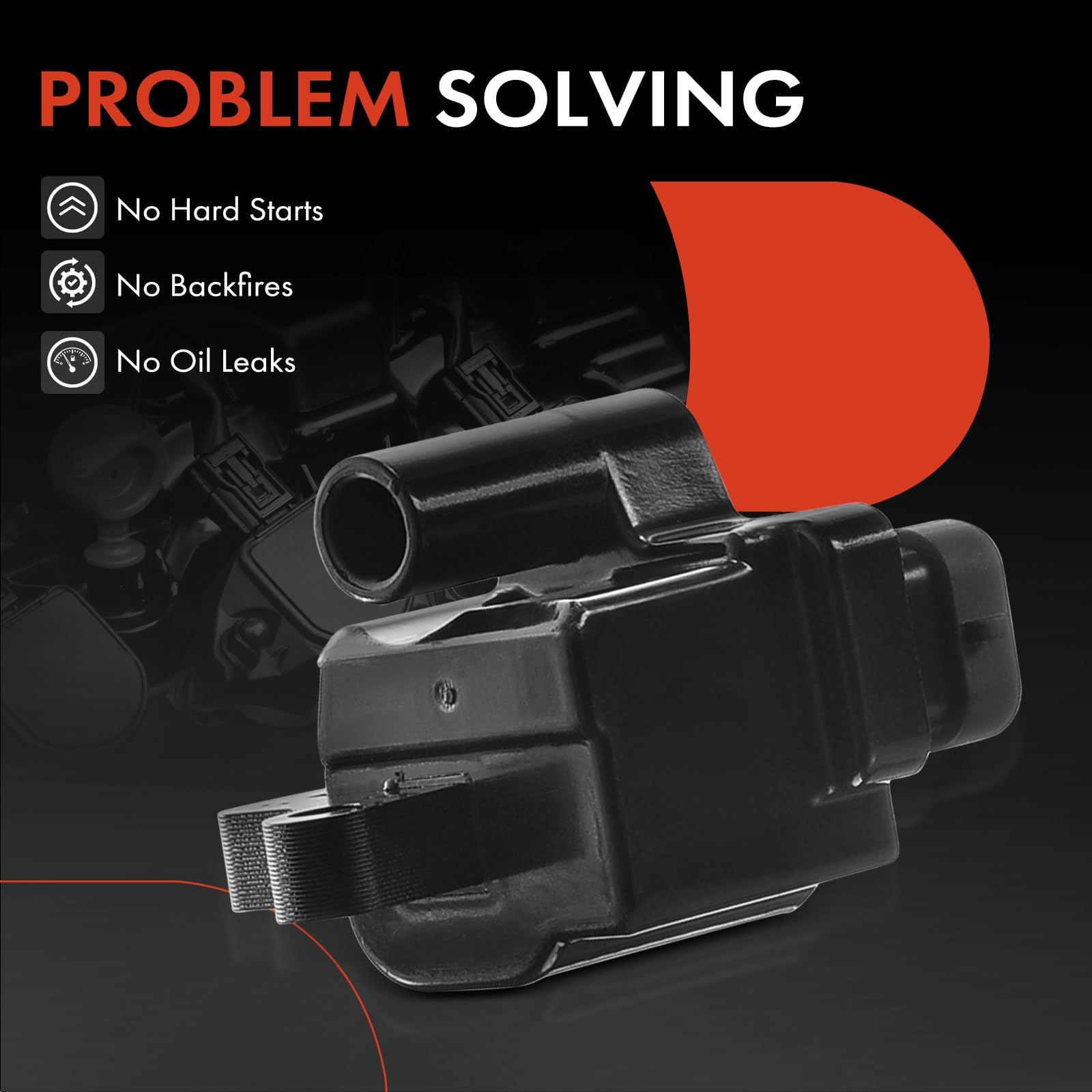 Premium Ignition Coil Pack (Square Type) - Compatible with Chevrolet Silverado 1500/2500/3500, GMC Sierra, Cadillac Escalade, Hummer H2 - Replaces OEM #3859078 - 8-Piece Set - Perfect for Engine Performance & Smooth Acceleration