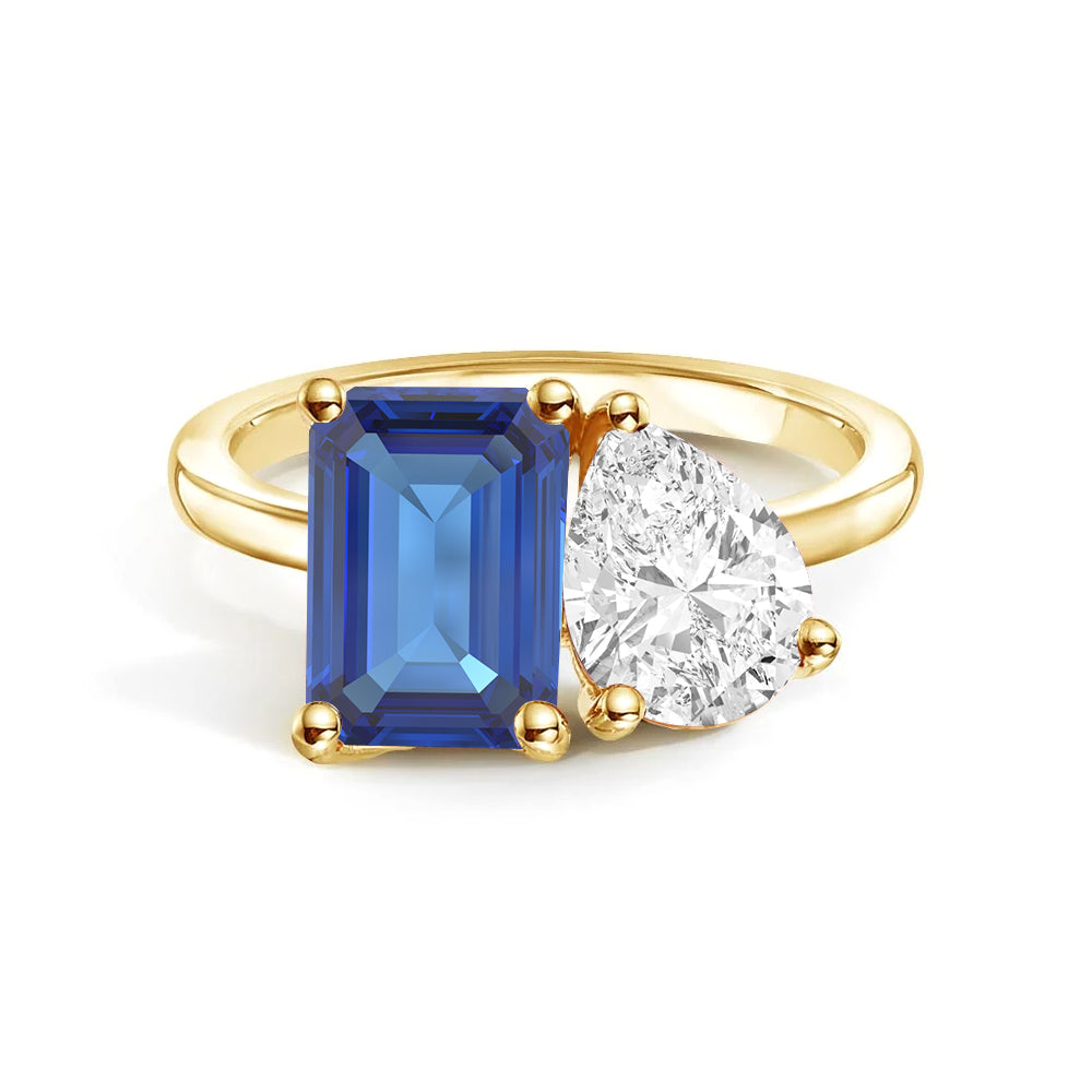 Toi et Moi Personalized Sapphire Birthstone Ring | Custom Anniversary Jewelry Gift for Her | Perfect for Weddings, Engagements & Romantic Occasions