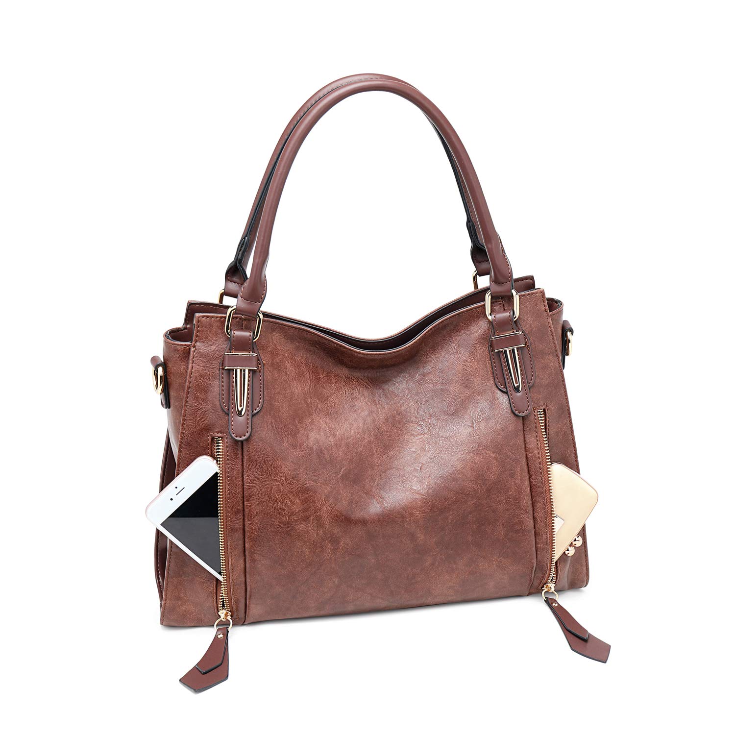 Stylish Women's PU Leather Tote Bag - Adjustable Shoulder Strap Hobo Handbag for Work, Travel & Daily Use