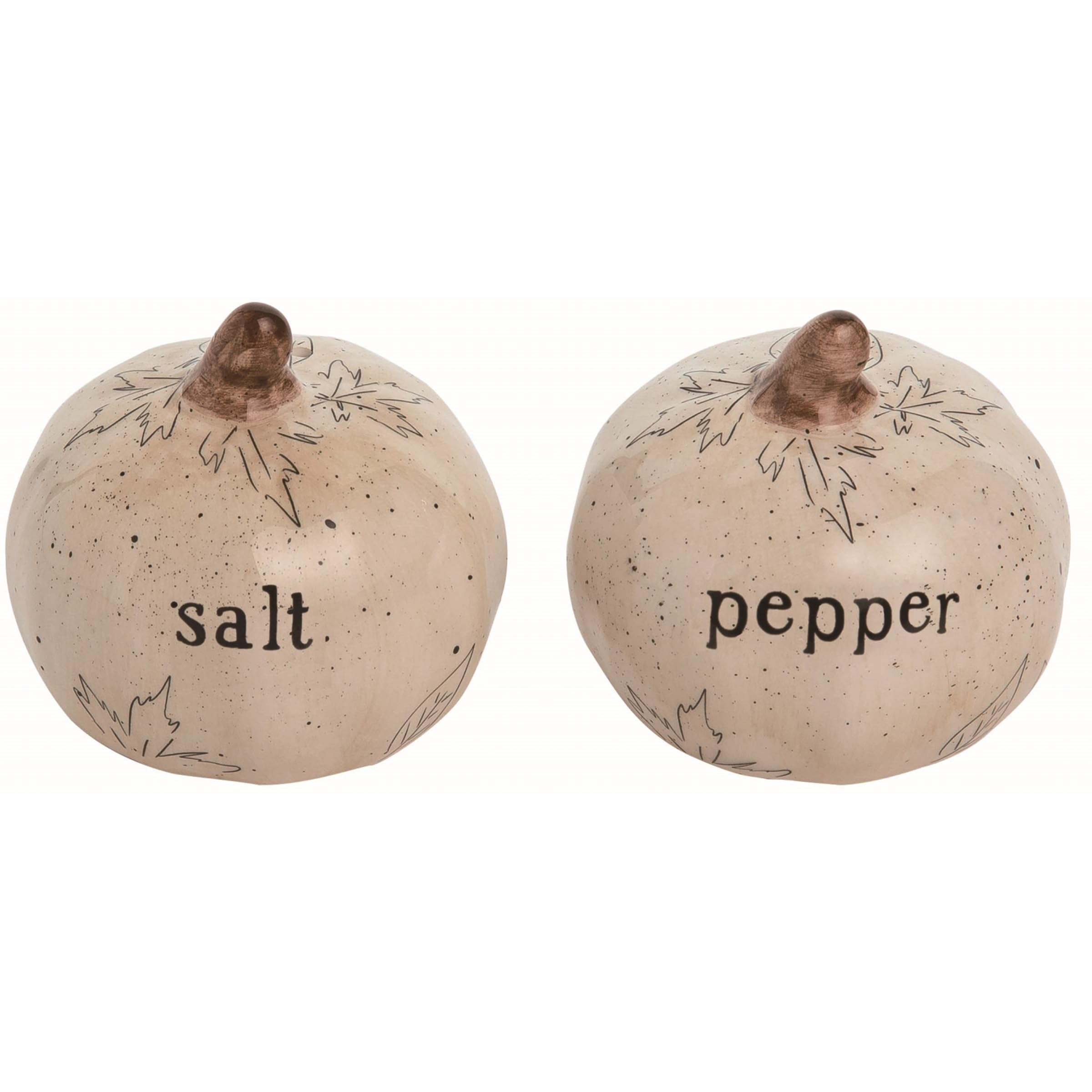White Ceramic Pumpkin Salt and Pepper Shakers Set - Fall Kitchen Decor, Thanksgiving Tableware for Autumn Dining & Holiday Season