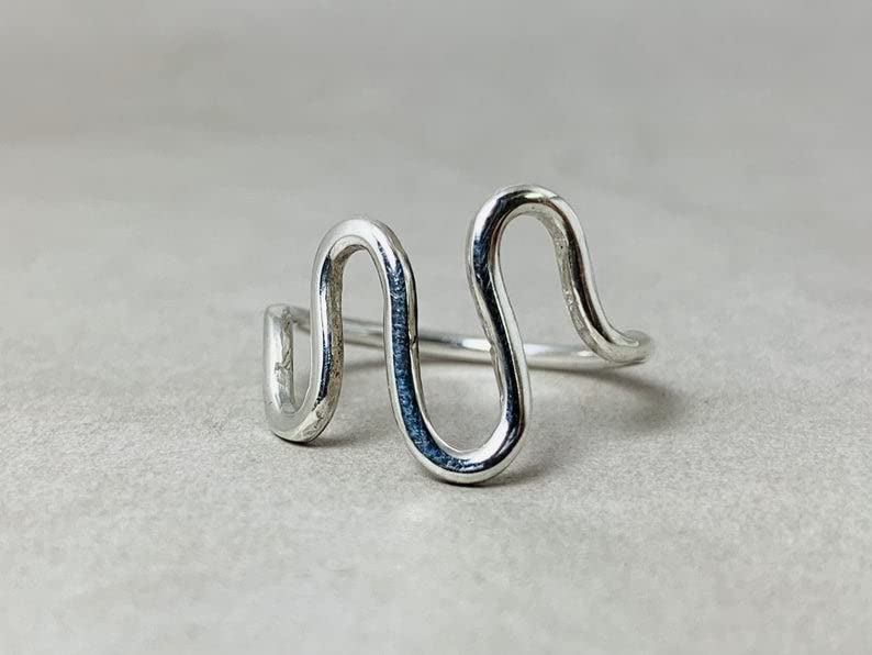 Heartbeat Ring - Sterling Silver Modern Handmade Jewelry for Women - Perfect for Anniversaries, Weddings & Everyday Wear