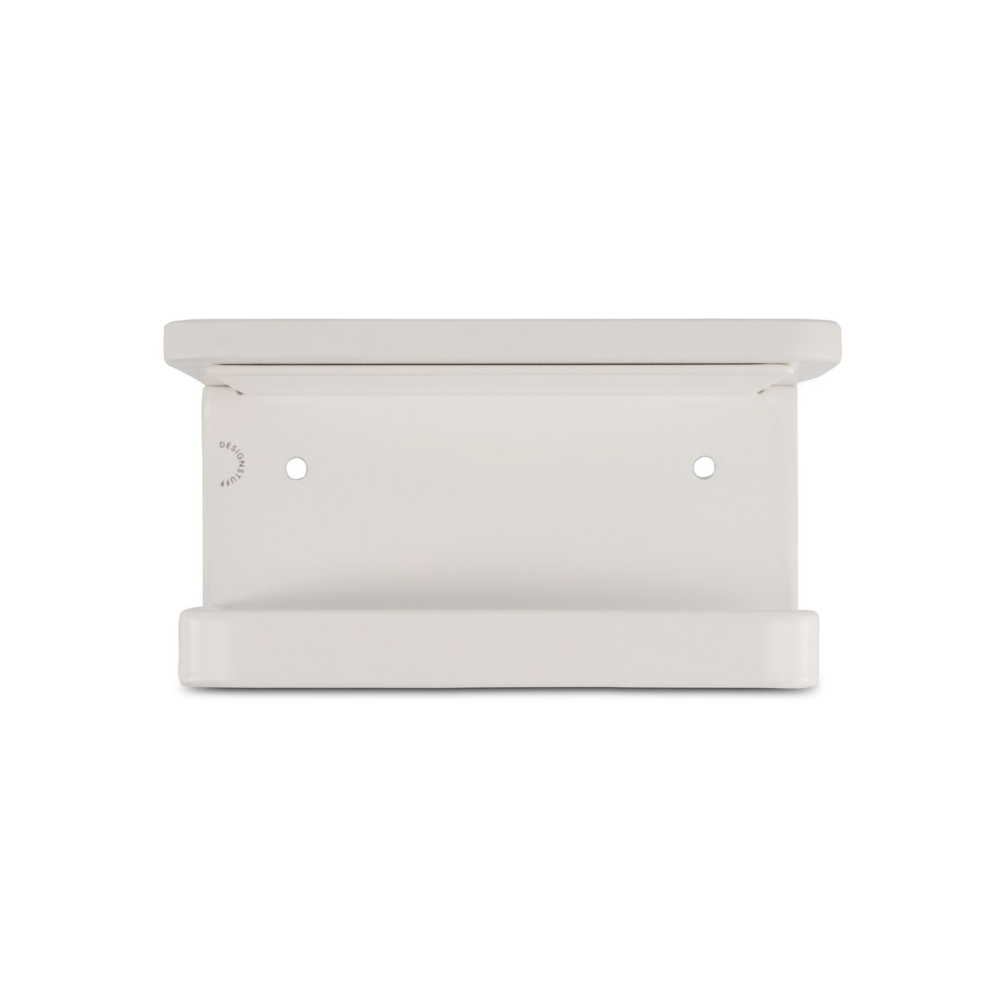 DESIGNSTUFF White Single Toilet Paper Holder with Shelf - Bathroom Storage Organizer for Small Spaces & Modern Decor