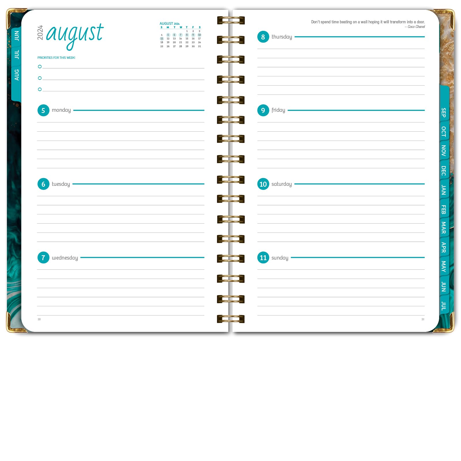 2024-2025 Academic Year Hardcover Planner - June 2024 to July 2025, 5.5