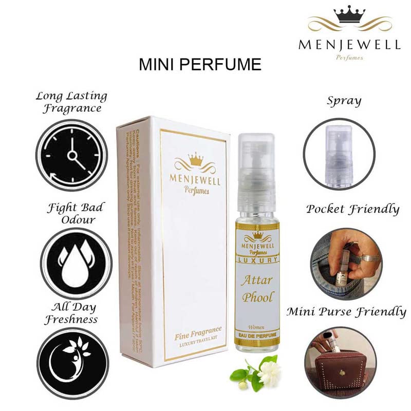 Menjewell Attar Phool Perfume for Women - Long Lasting Luxury Floral Fragrance | Travel Size Mini Perfume (10ML) | Perfect for Daily Wear, Special Occasions & Gifts