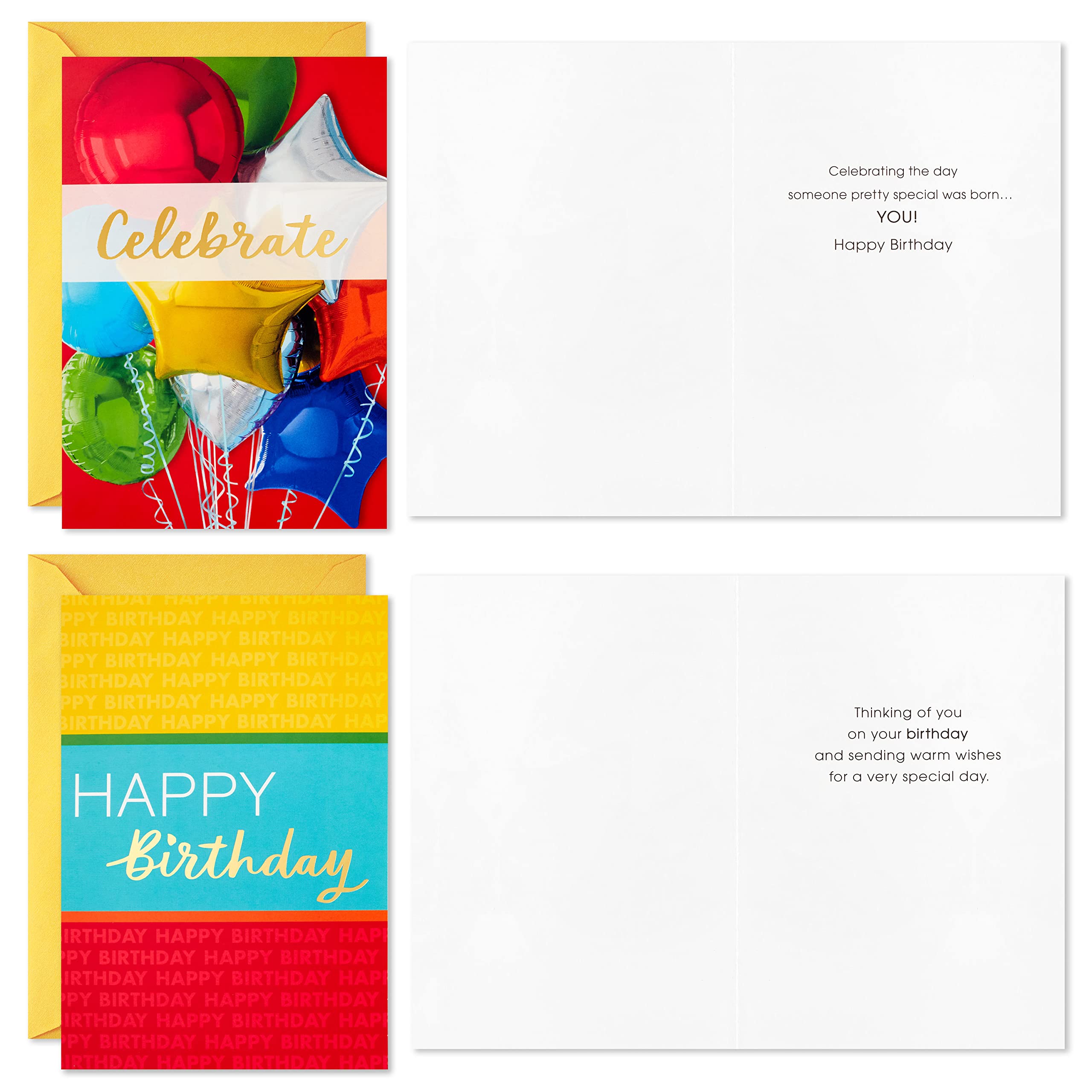 Hallmark Birthday Cards Assortment - 16 Premium Greeting Cards with Envelopes for Women, Men & Kids | Classic Celebrate Design | Perfect for Parties, Gifts & Special Occasions