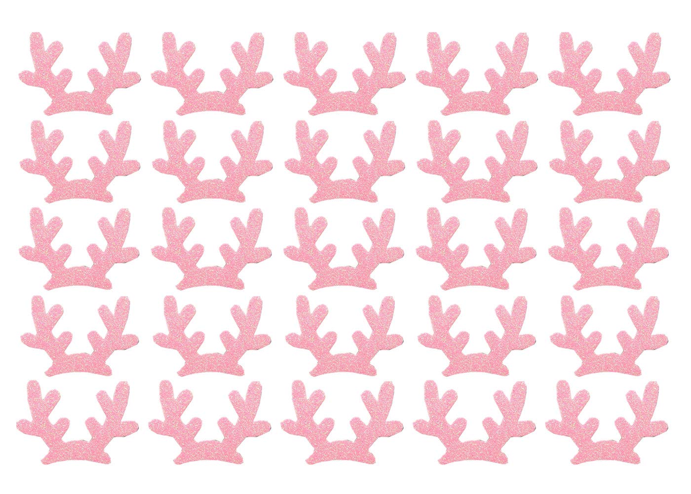 25 Pack Pink Glitter Reindeer Antlers Felt Applique Kits - DIY Santa Elk Antler Patches for Dog Hair Accessories, Scrapbooking, Cake Toppers & Christmas Crafts | Perfect for Holiday Decorations, Gift Wrapping & Party Supplies