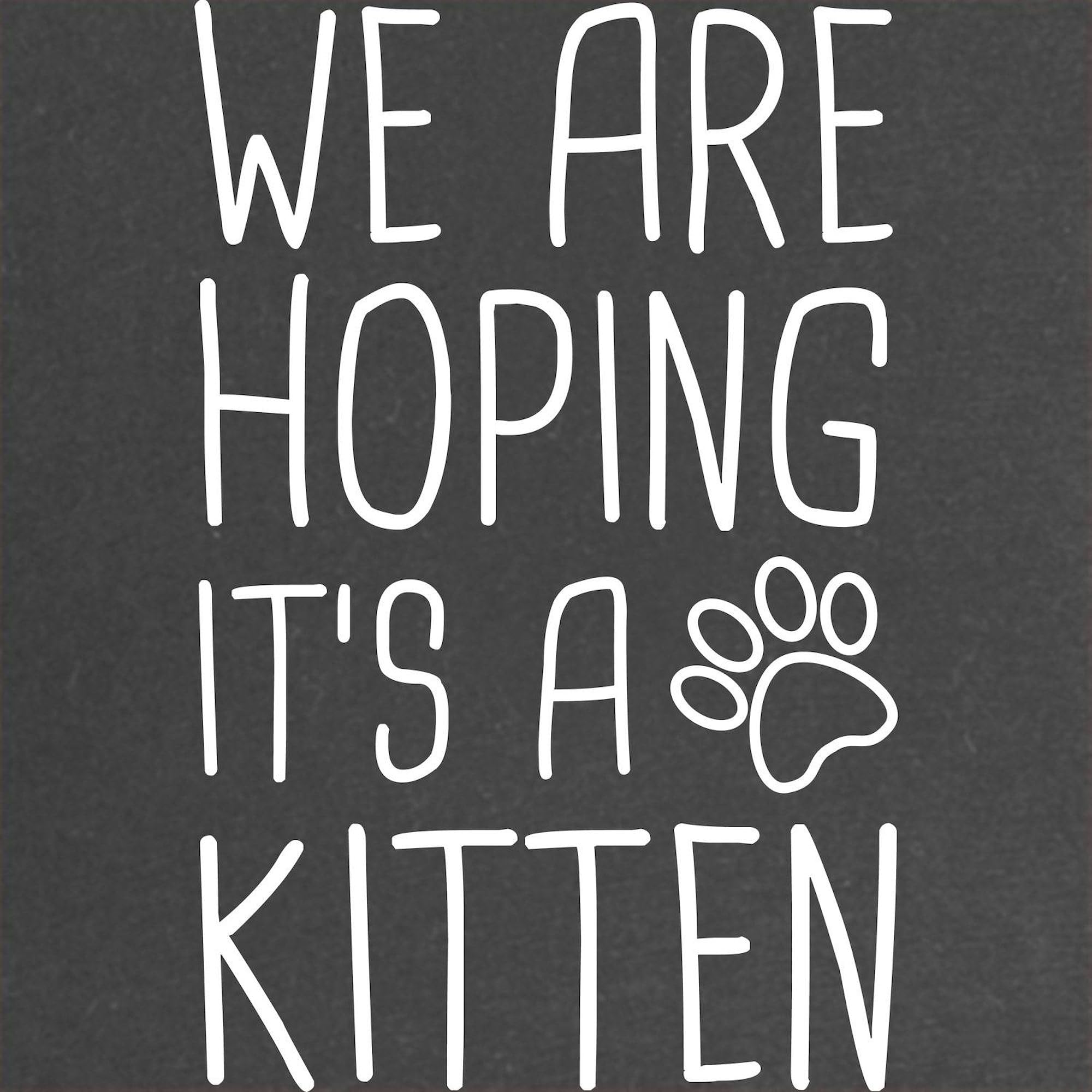Women's Maternity Ruched Side T-Shirt - 'We're Hoping It's A Kitten' Funny Pregnancy Tee - Soft Cotton Dark Shirt for Expecting Moms - Perfect for Baby Showers, Pregnancy Announcements & Maternity Photos