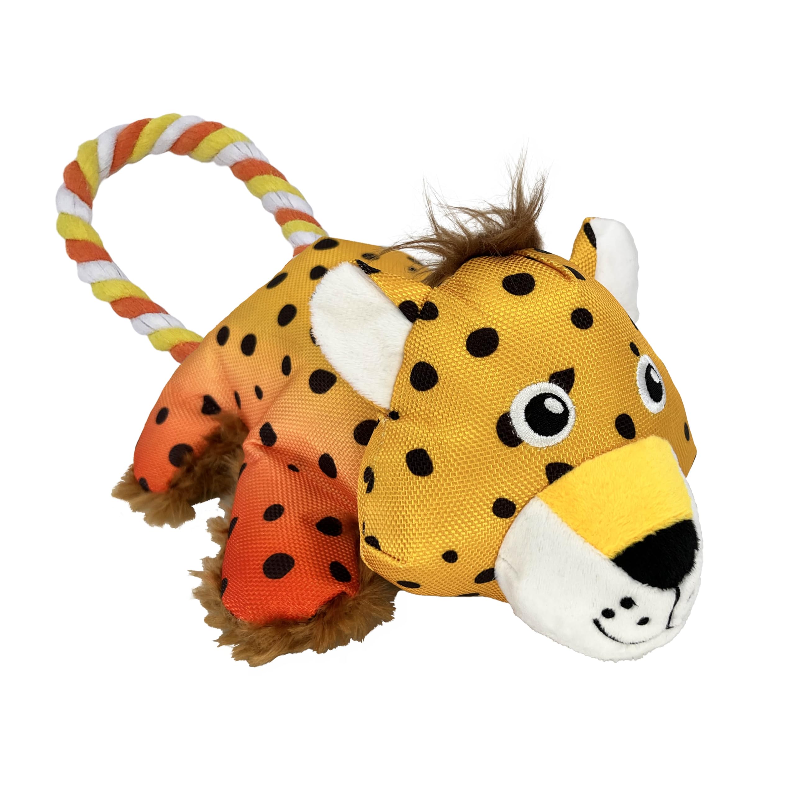 KONG Cozie Tuggz Cheetah Plush Dog Toy for Medium & Large Dogs - Durable Chew Toy for Aggressive Chewers, Interactive Play & Bonding Time with Your Pet