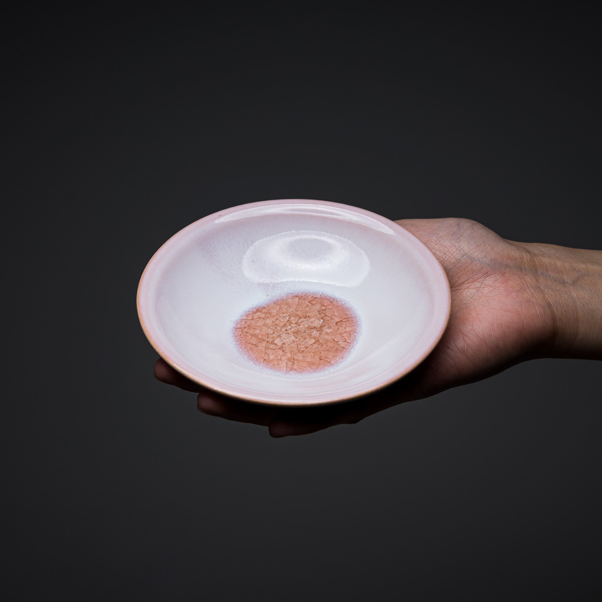 Tenryu Kiln Hagi Ware Small Plate 12cm Milky Pink - Japanese Ceramic Dish for Sushi, Desserts & Home Decor