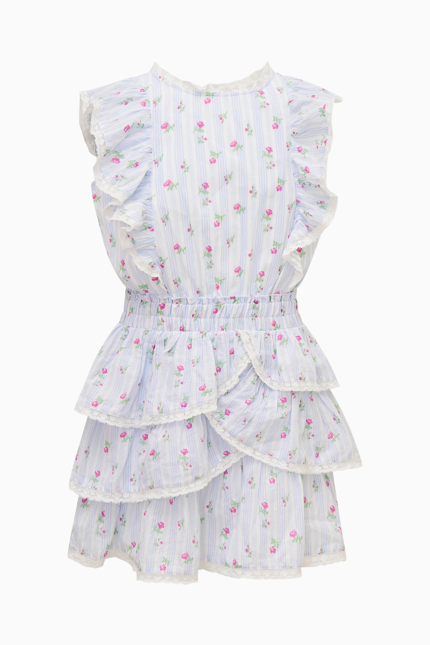 Girls' Cotton Floral Striped Dress - Soft & Comfortable Summer Casual Outfit for Toddler & Kids | Perfect for Playdates, Parties & Family Outings