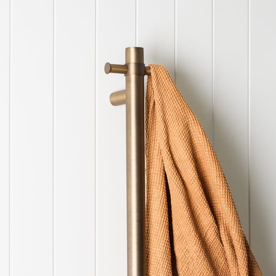 Antique Brass Heated Towel Rail - Warm & Stylish Bathroom Towel Warmer for Cozy Home & Spa Experience