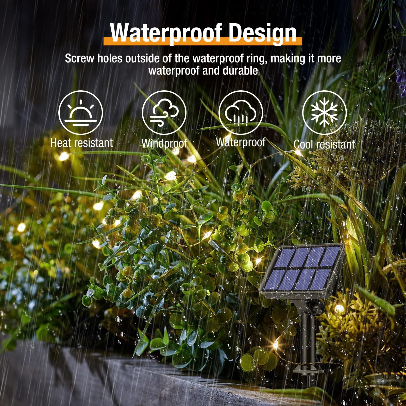 2 Pack 300LED 110FT Solar String Lights Outdoor Waterproof - 8 Modes Copper Wire Solar Fairy Lights for Patio, Garden, Wedding, Party & Christmas Decor (Warm White) | Perfect for Backyard, Pergola, Fence & Holiday Lighting