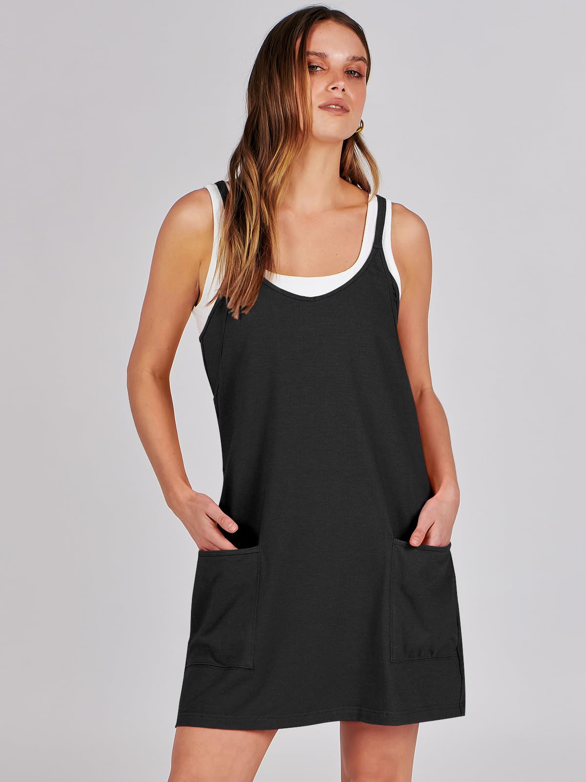 ANRABESS Women's Athletic Dress - Summer Tennis Workout Active Sports Mini Romper with Built-in Shorts | Yoga, Gym, Running, Travel & Vacation Outfit