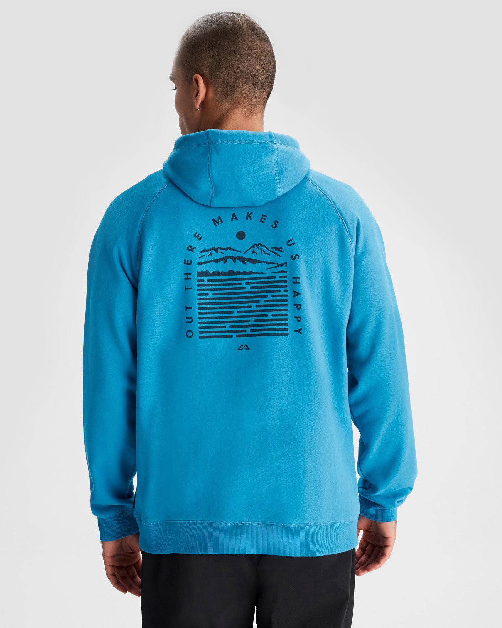 Men's OT Logo Lightweight Breathable Hoodie - Sea Blue | Comfortable Casual Wear for Outdoor Activities & Everyday Use