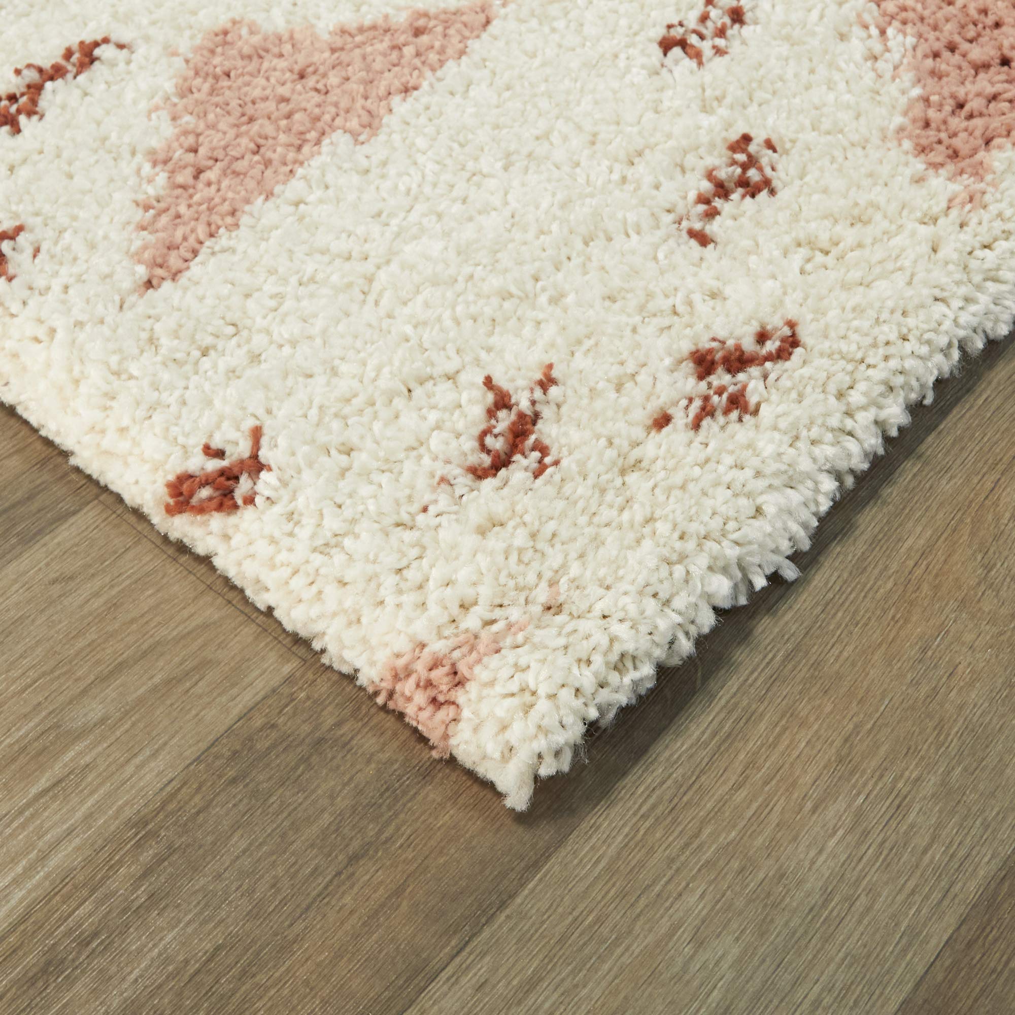 Belmonte Geometric Shag Area Rug - Soft Modern Boho Carpet for Living Room, Bedroom & Nursery - Plush High Pile Non-Slip Floor Mat for Home Decor
