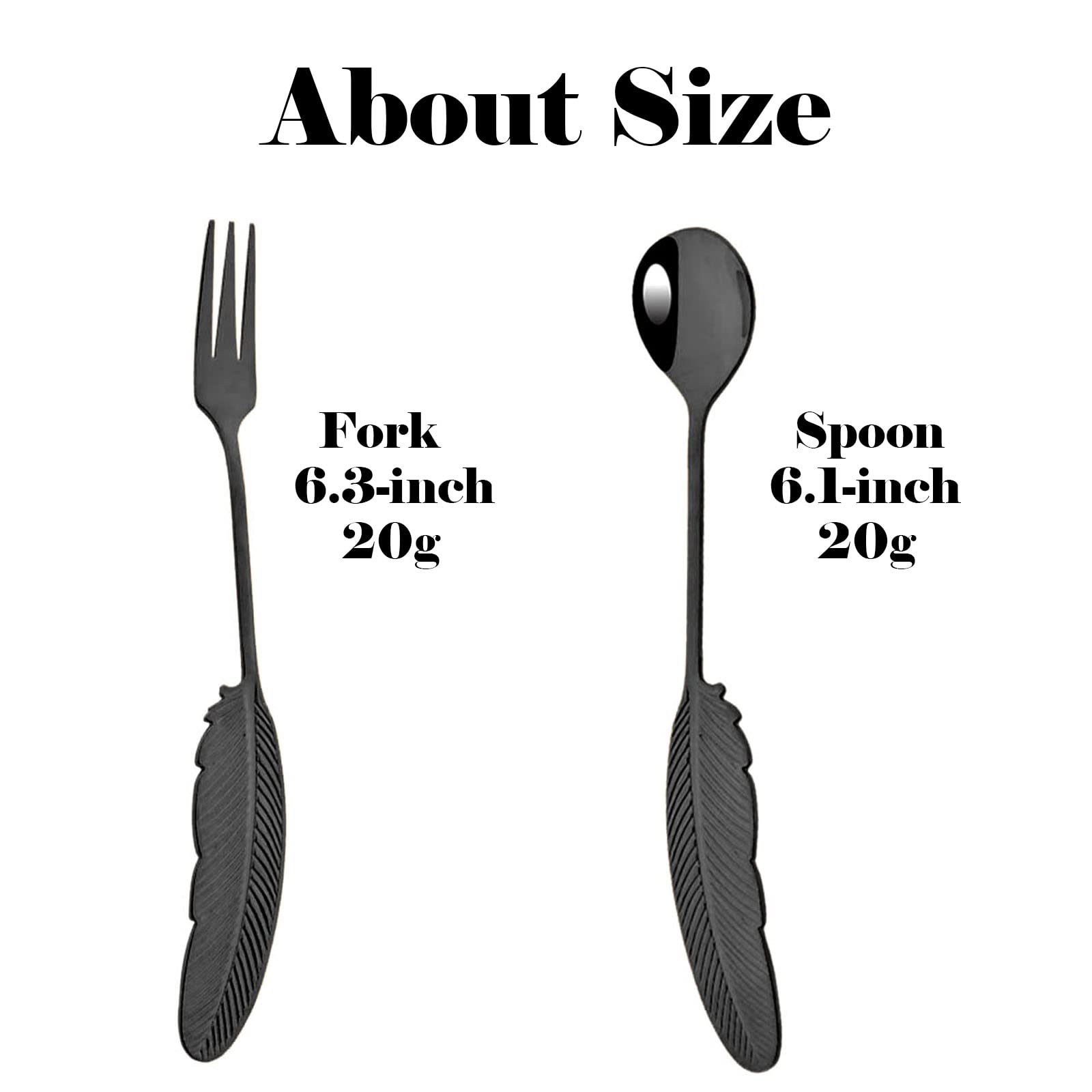JASHII 8-Piece 304 Stainless Steel Silver Feather Coffee Spoon and Appetizer Fork Set - Mini Dessert Utensils for Stirring, Mixing, Fruit, Cake, Coffee, Tea - Perfect for Home, Cafe, Restaurant, and Party Use