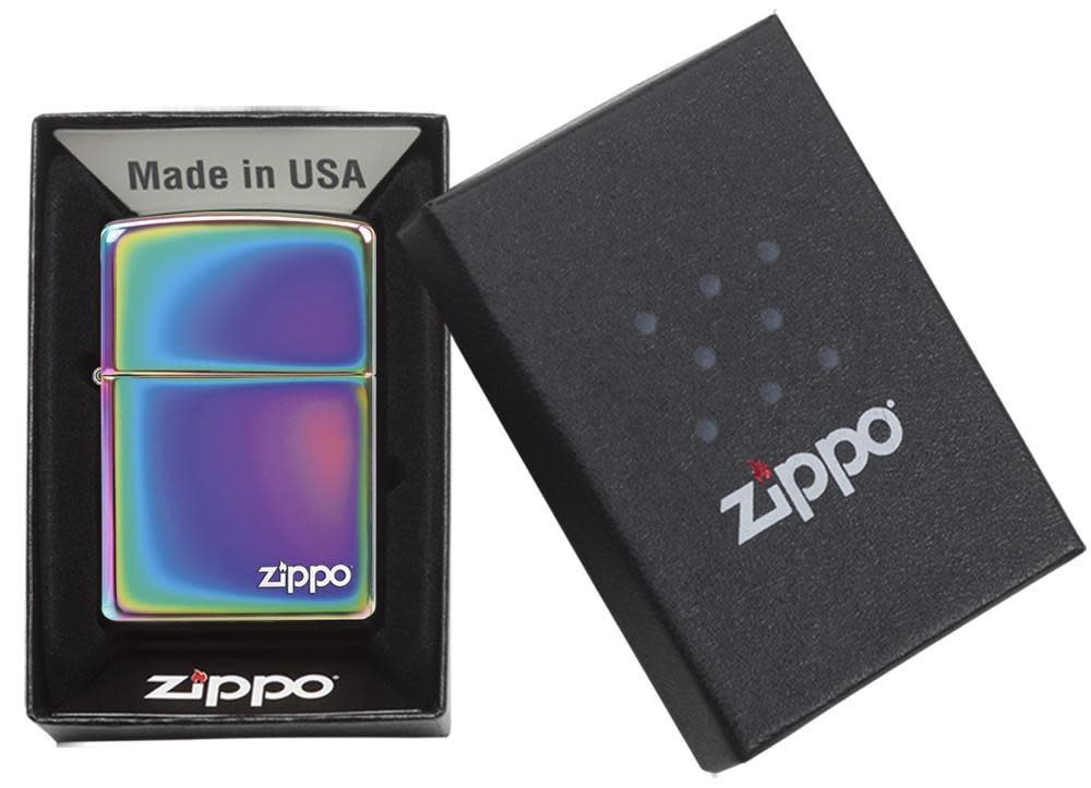 Classic Multi Color Zippo Logo Lighter - Windproof Refillable Metal Lighter for Outdoor Camping, Hiking & Everyday Carry (ECDC)
