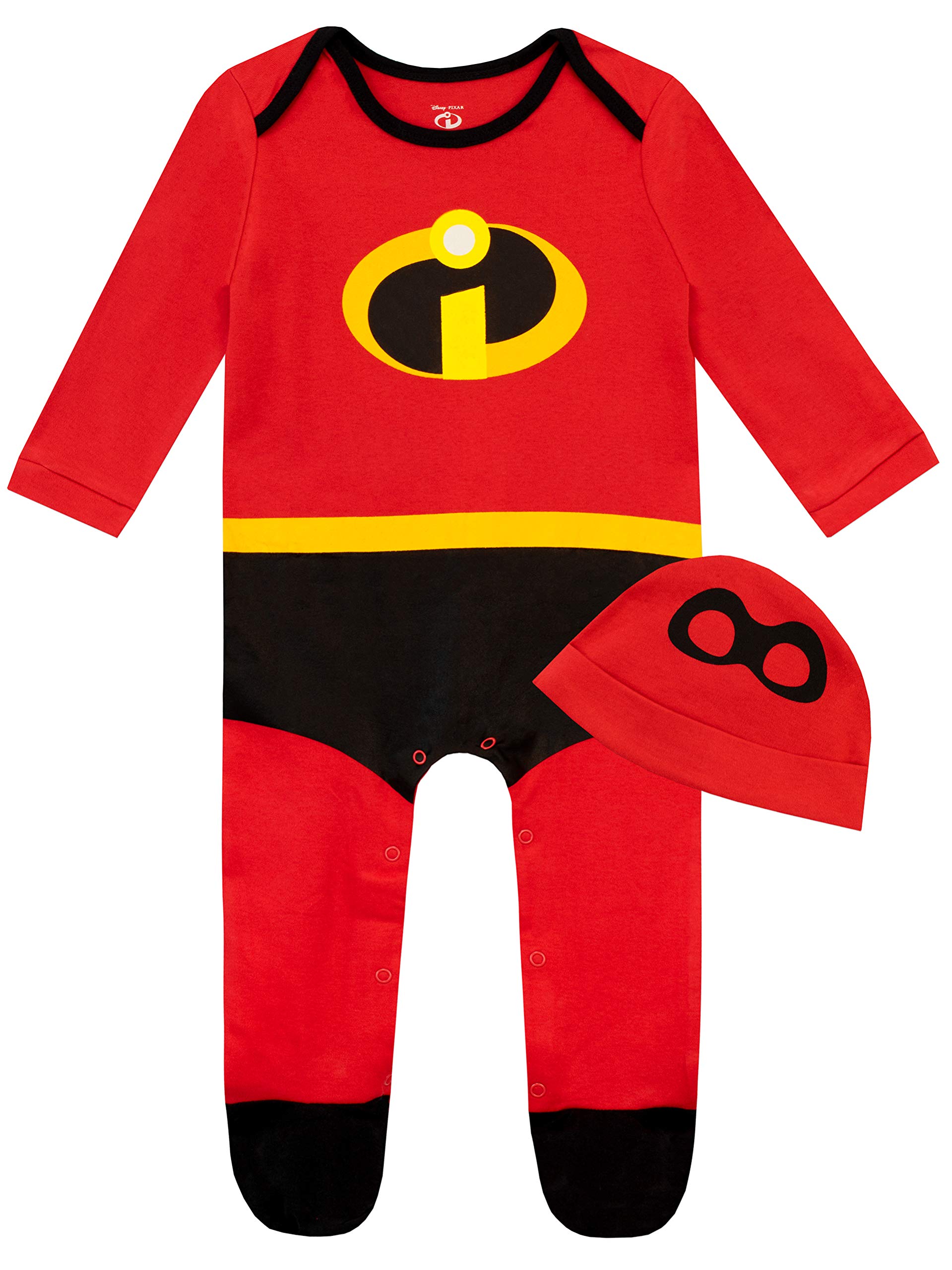 Disney Baby Bodysuit and Hat Set - The Incredibles Baby Clothes | Newborn Onesies for Boys & Girls | Superhero Outfit for Infants 0-12 Months | Perfect for Birthday, Photo Shoots & Everyday Wear