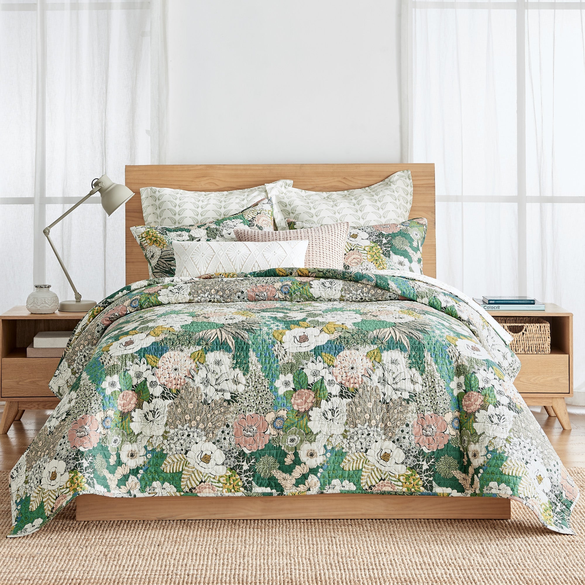 Bettina Floral Quilt Set - Soft Cotton Bedding Bundle for Queen Size Bed - Perfect for Cozy Bedroom Decor & Guest Room Essentials